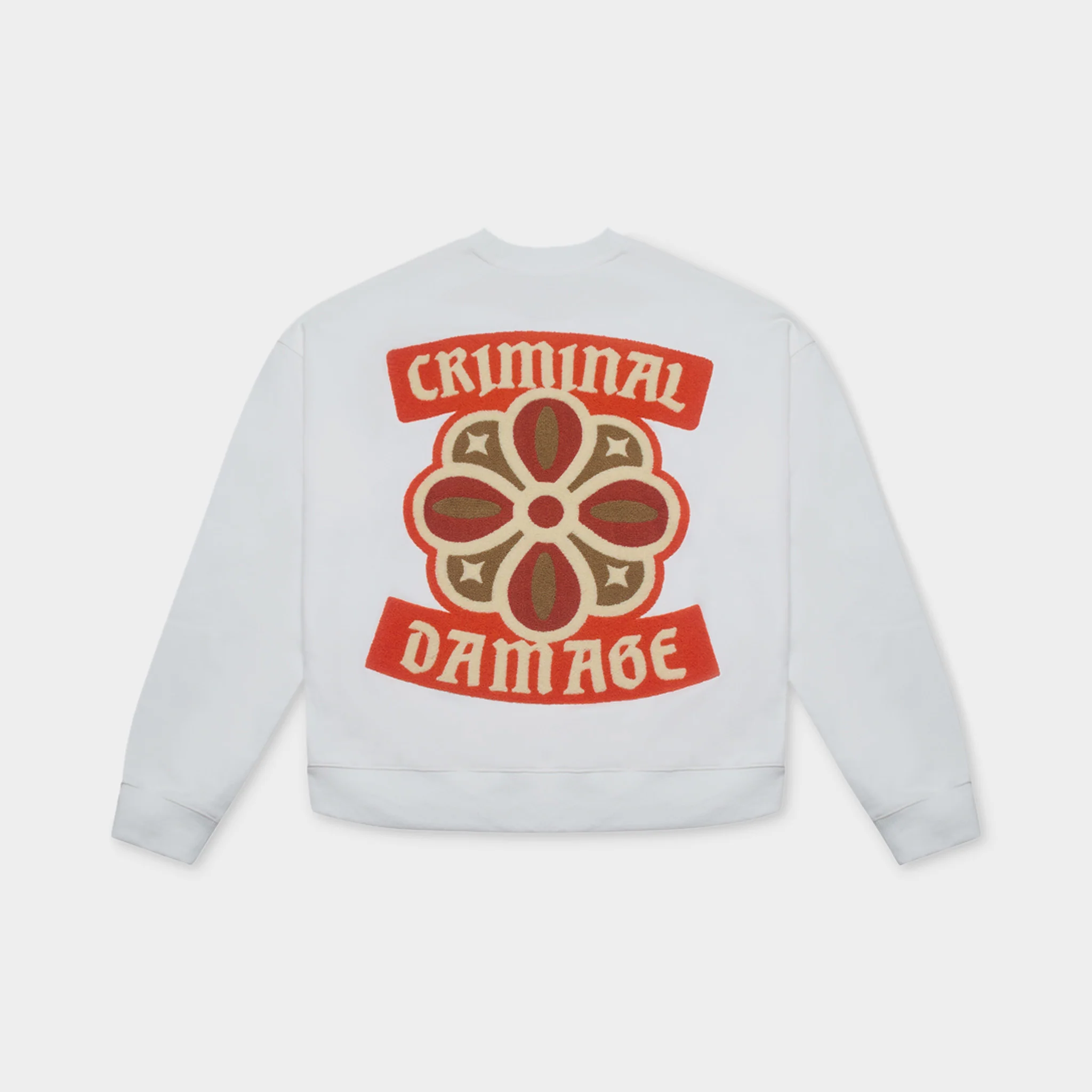 Criminal Damage Celtic Sweatshirt Off-White / Red - Image 2