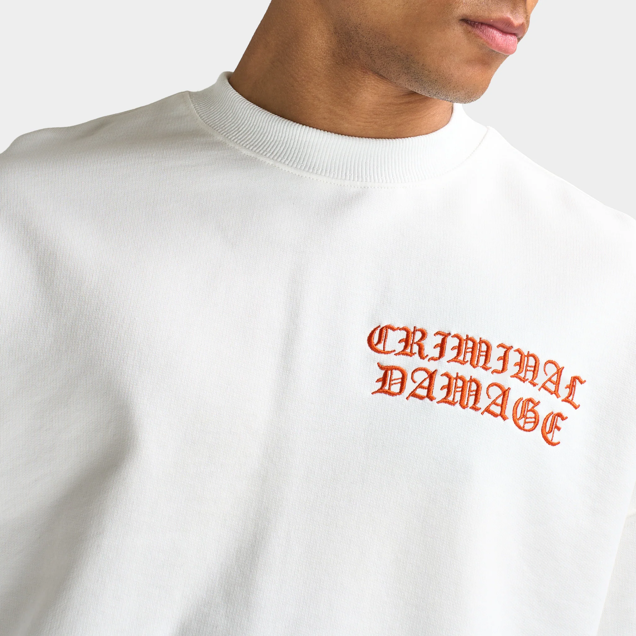 Criminal Damage Celtic Sweatshirt Off-White / Red - Image 7