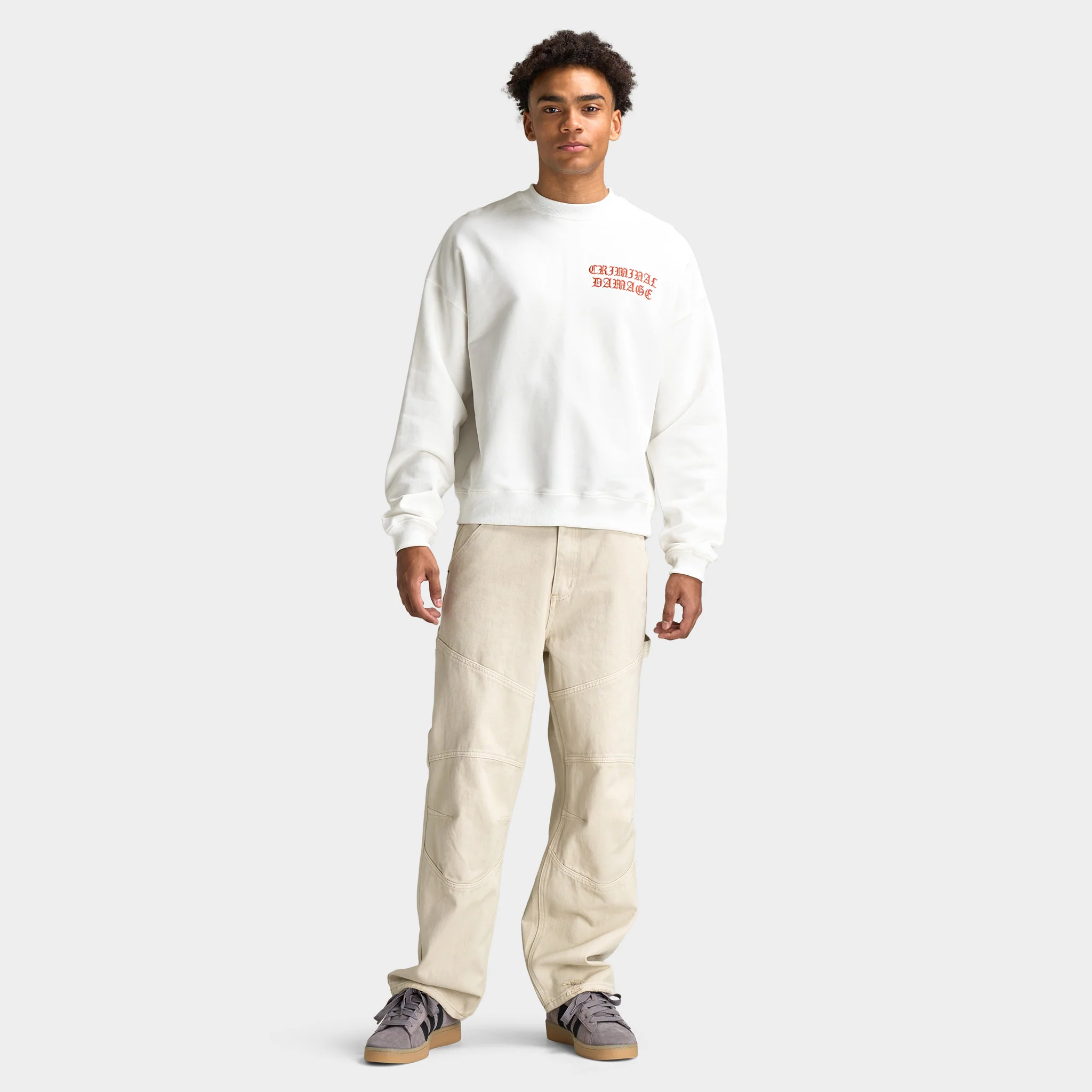 Criminal Damage Celtic Sweatshirt Off-White / Red - Image 8