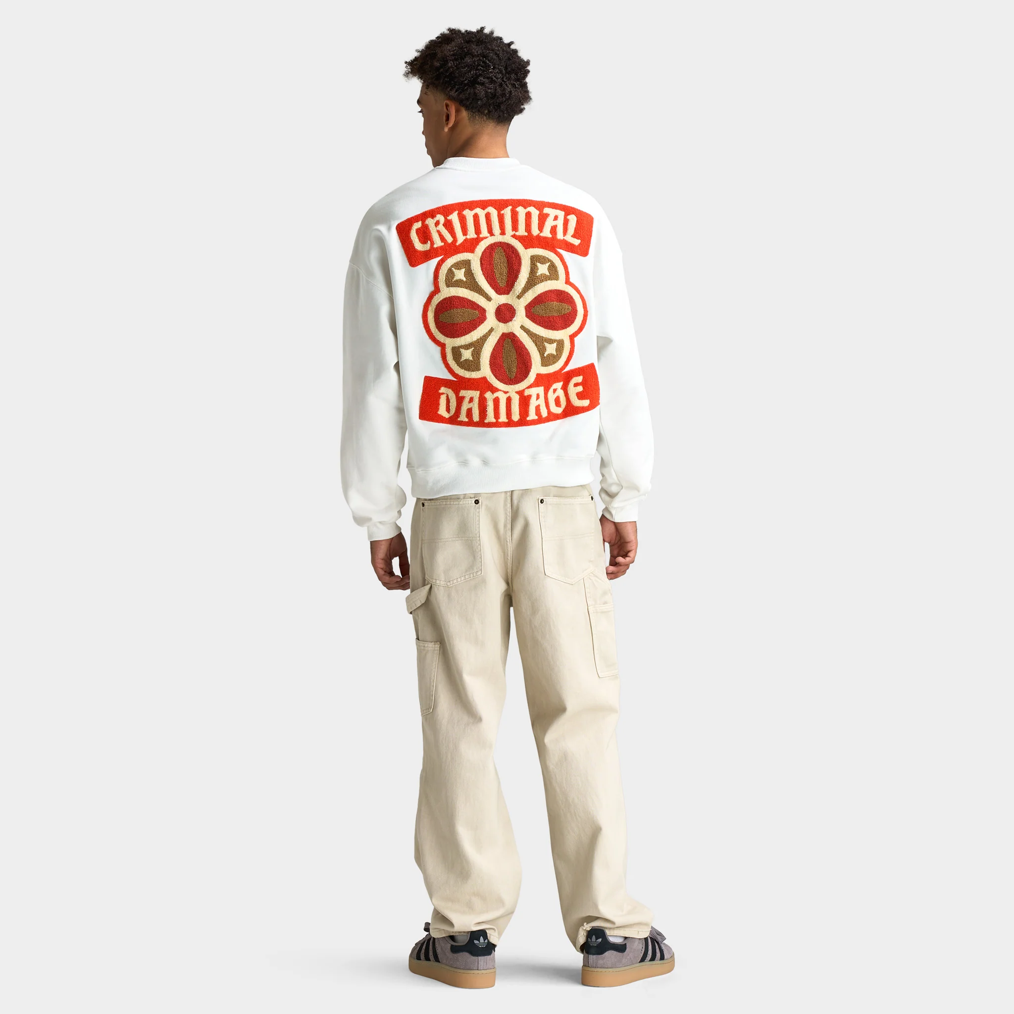 Criminal Damage Celtic Sweatshirt Off-White / Red - Image 9