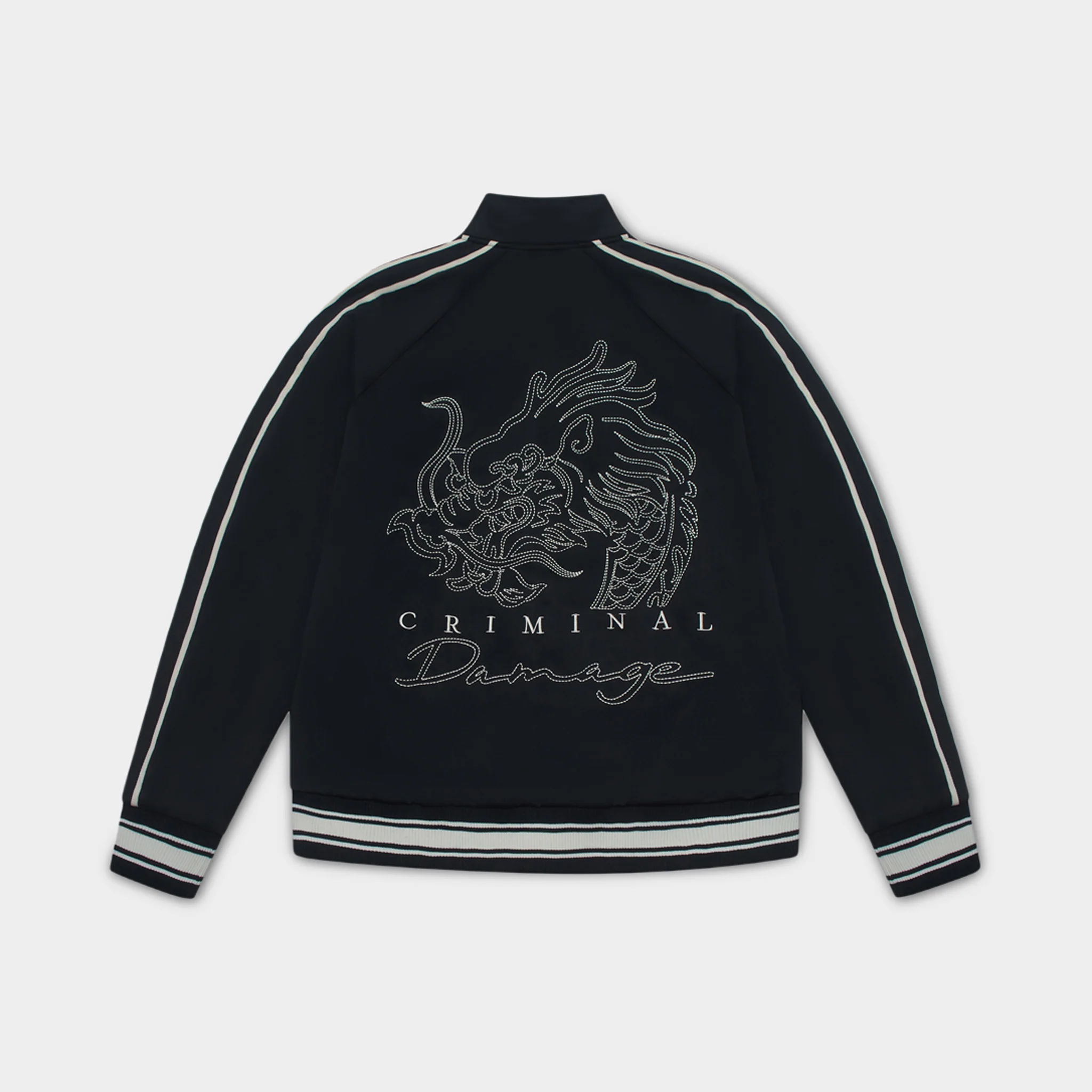 Criminal Damage Dragon Jacket Black / Ecru - Image 2