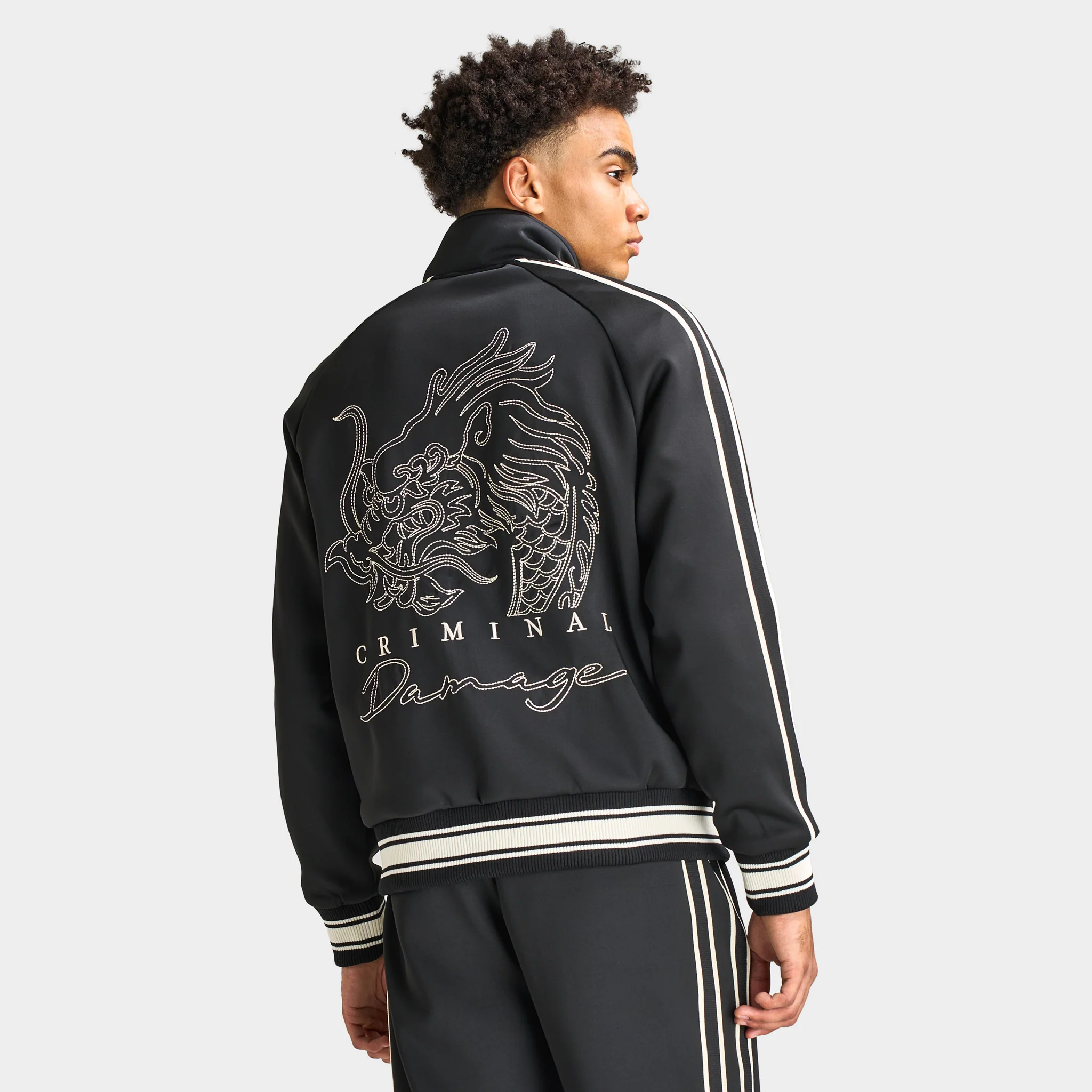 Criminal Damage Dragon Jacket Black / Ecru - Image 4