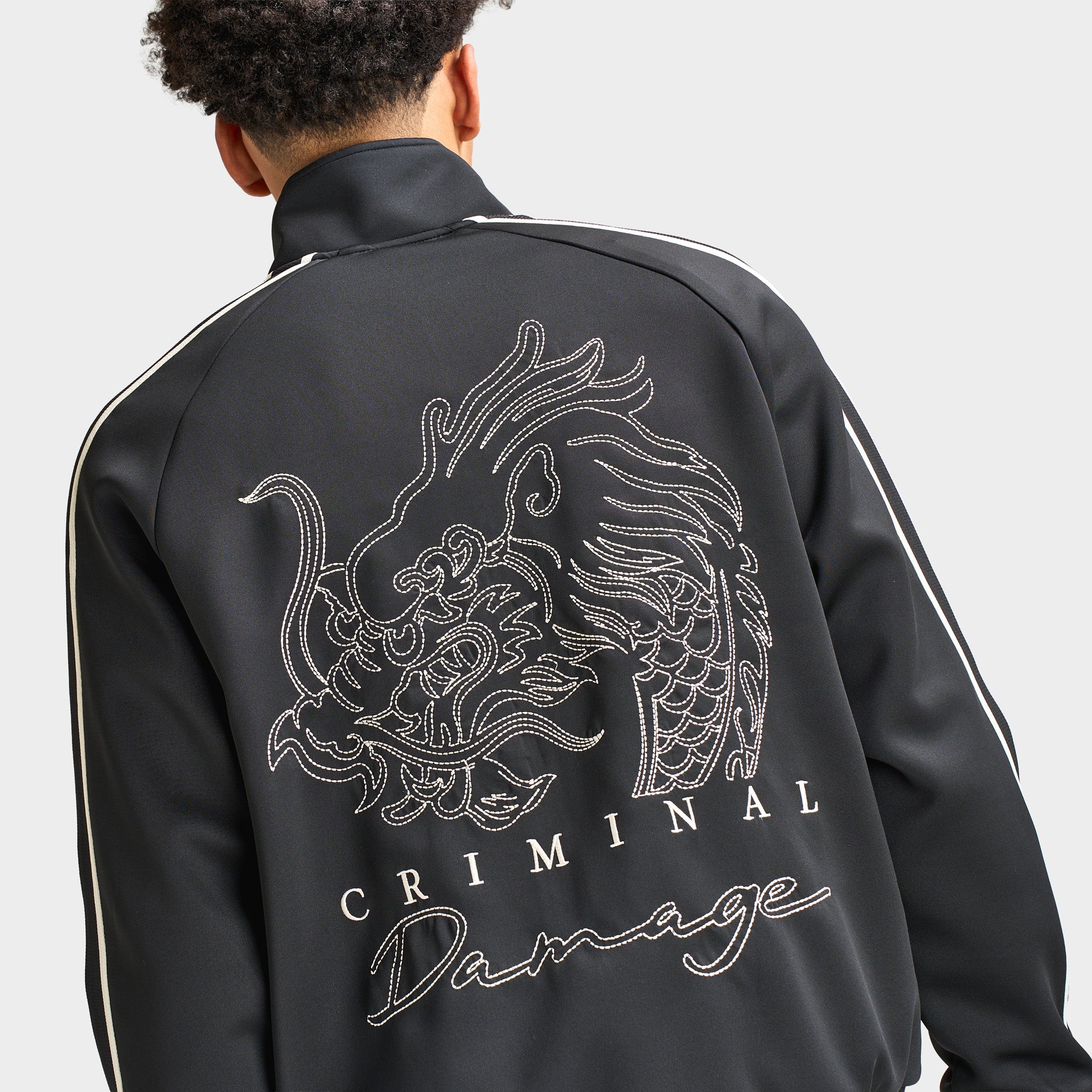 Criminal Damage Dragon Jacket Black / Ecru - Image 6