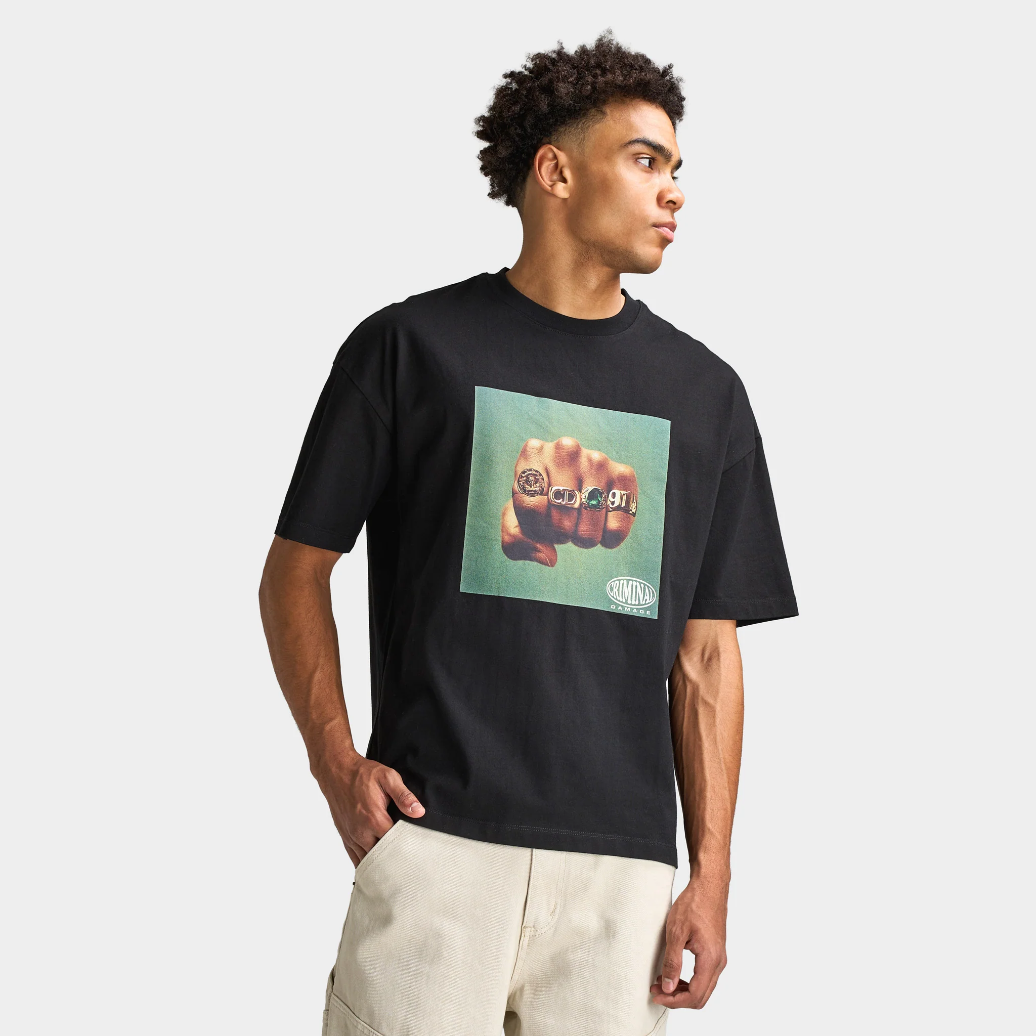 Criminal Damage Fist Of Gold T-Shirt / Black - Image 4