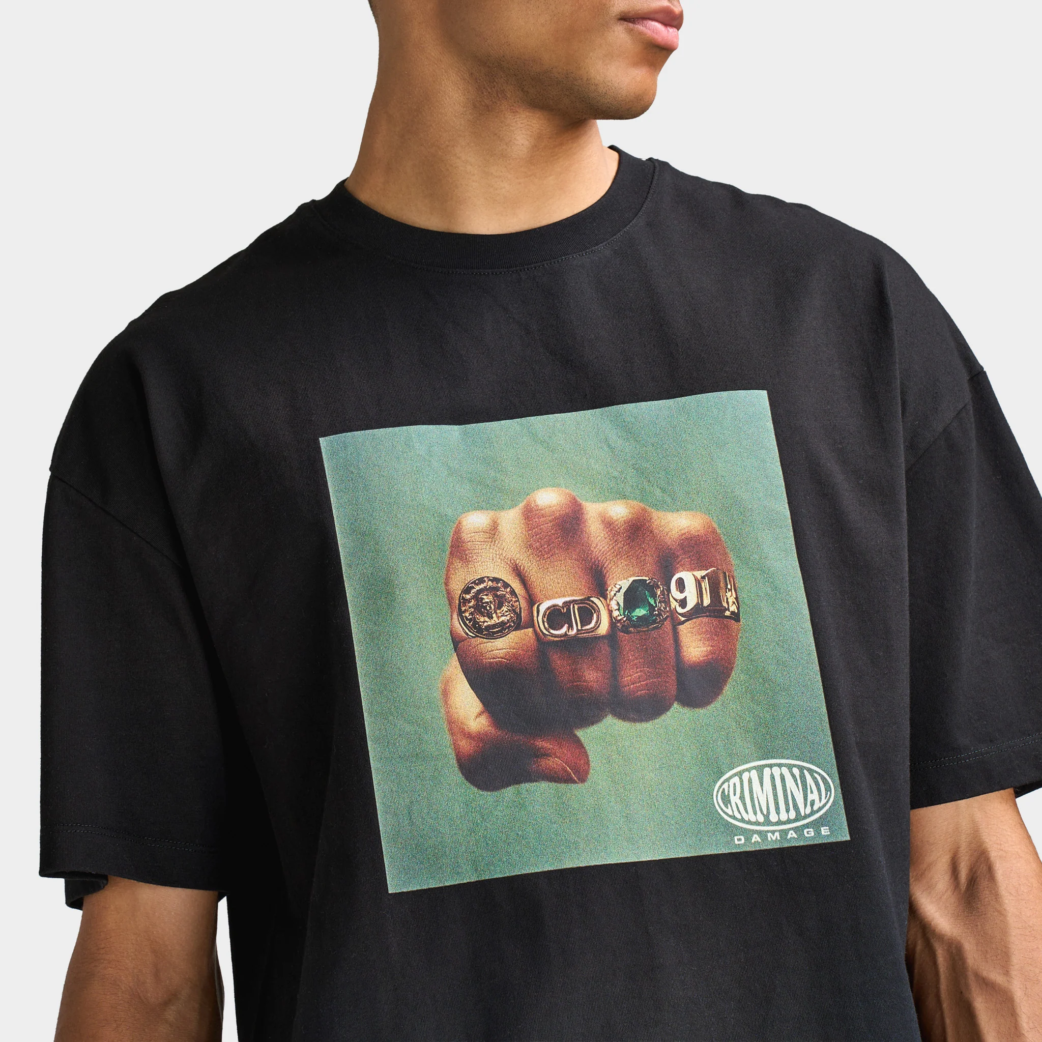 Criminal Damage Fist Of Gold T-Shirt / Black - Image 6