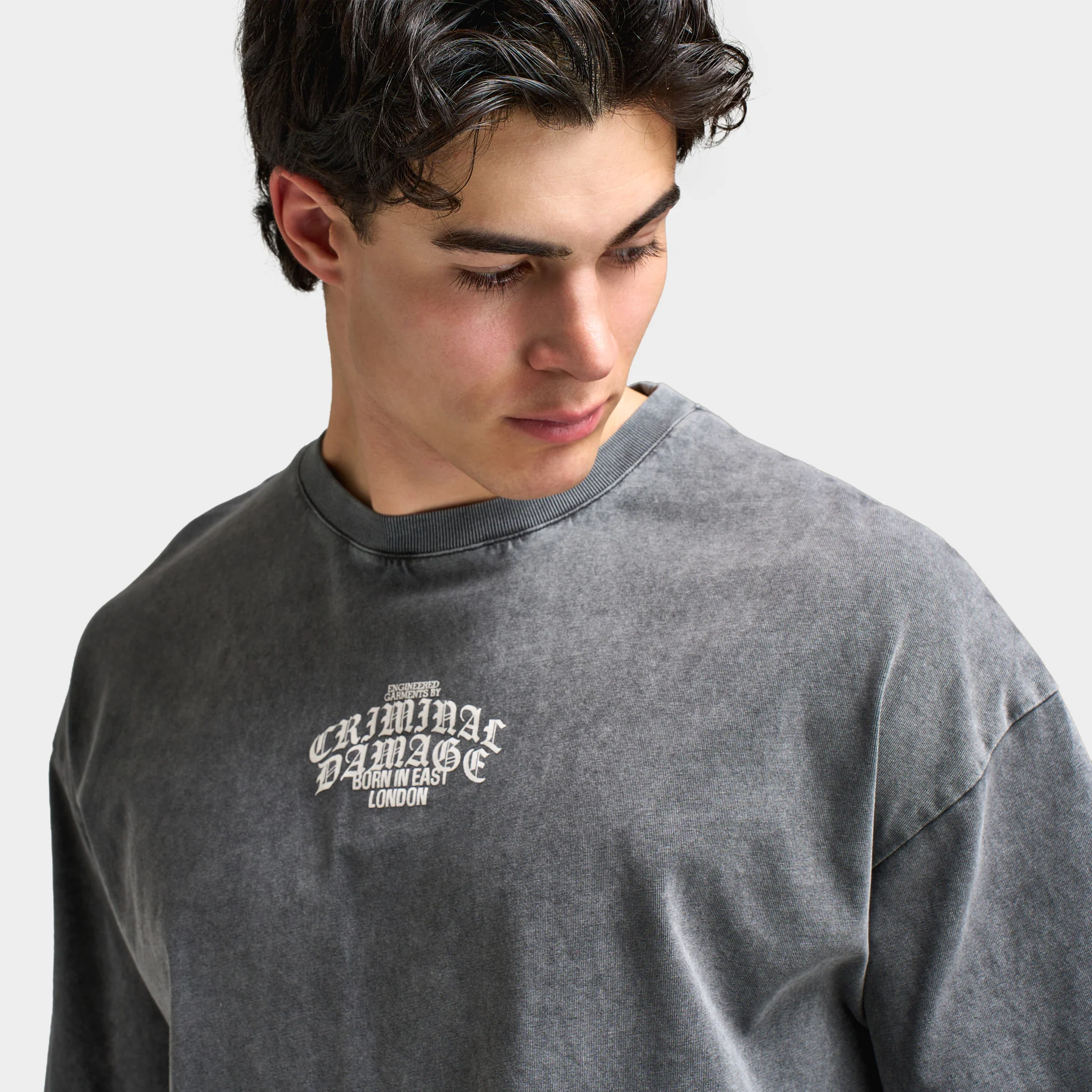 Criminal Damage Logo Mania T-Shirt / Washed Black - Image 4