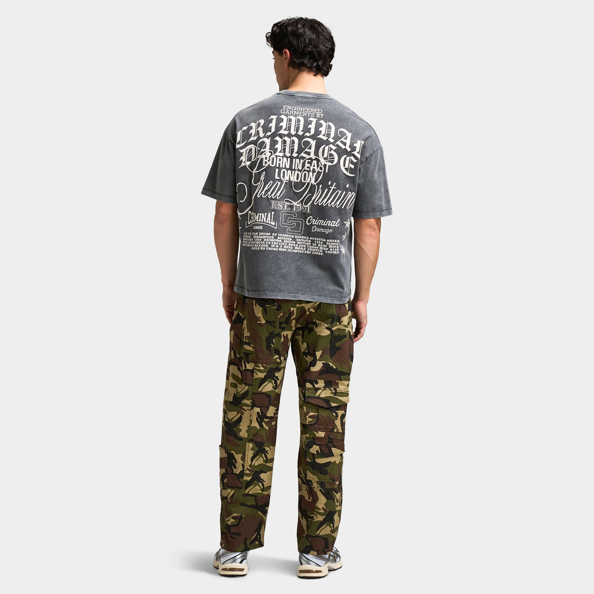 Criminal Damage Logo Mania T-Shirt / Washed Black - Image 5