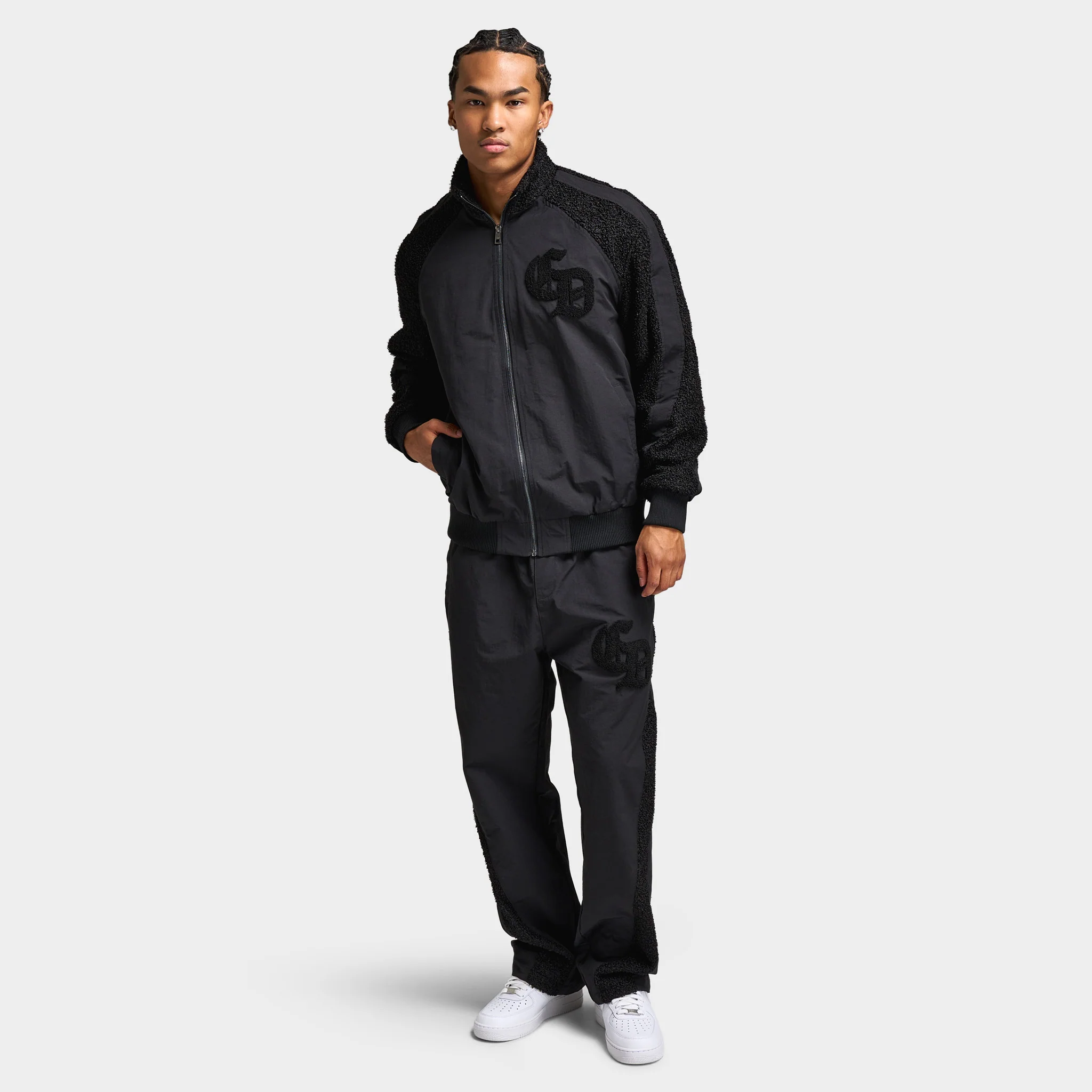 Criminal Damage Micro Sherpa and Nylon Track Pant / Black - Image 6