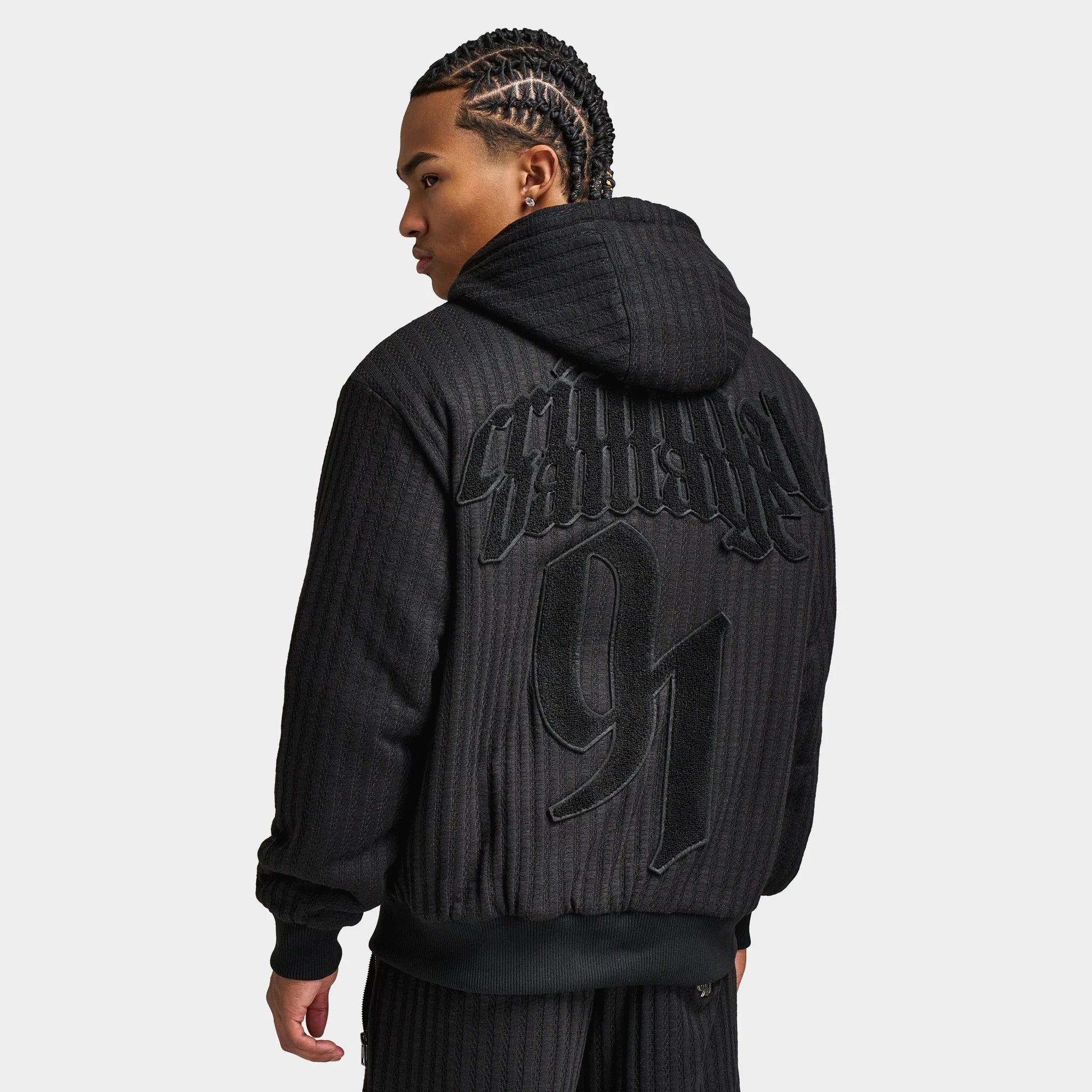 Criminal Damage Stanford Knitted Hoodie / Black - Image 2