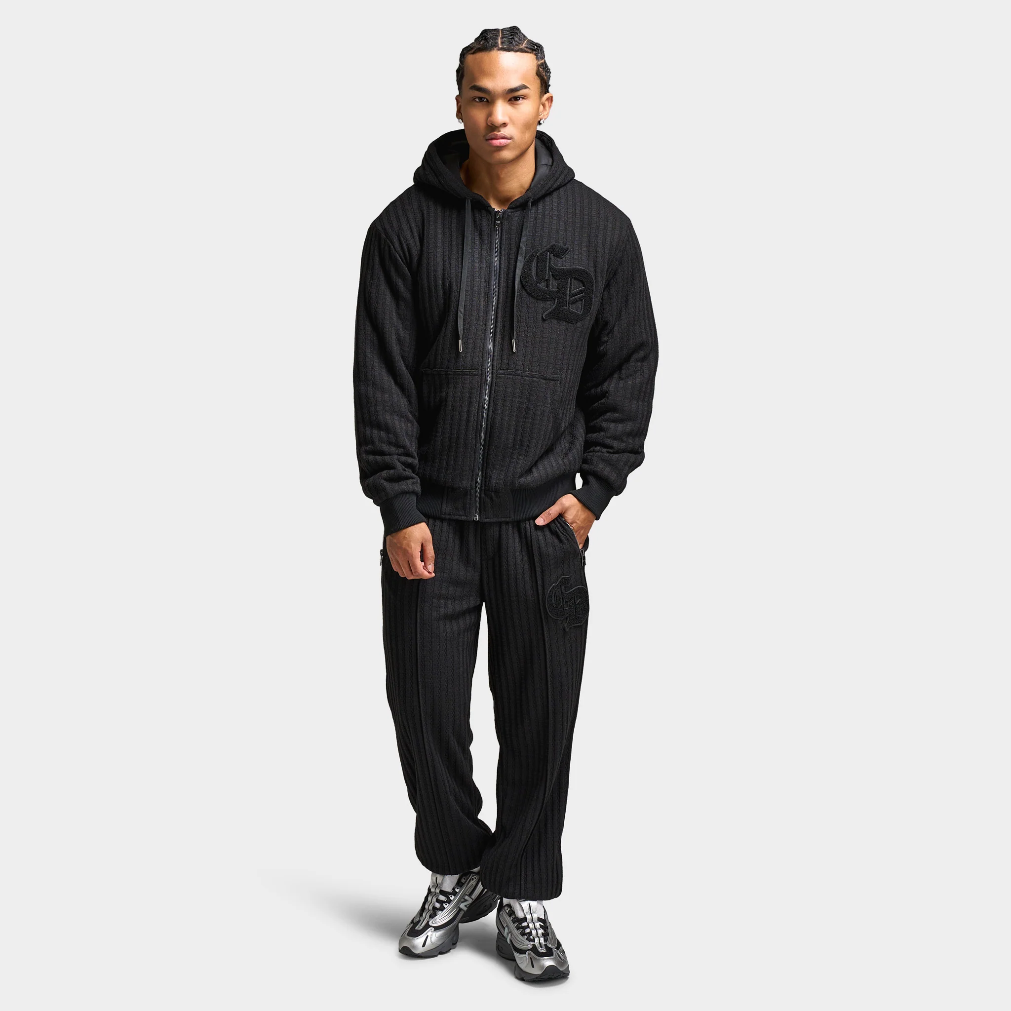 Criminal Damage Stanford Knitted Hoodie / Black - Image 6