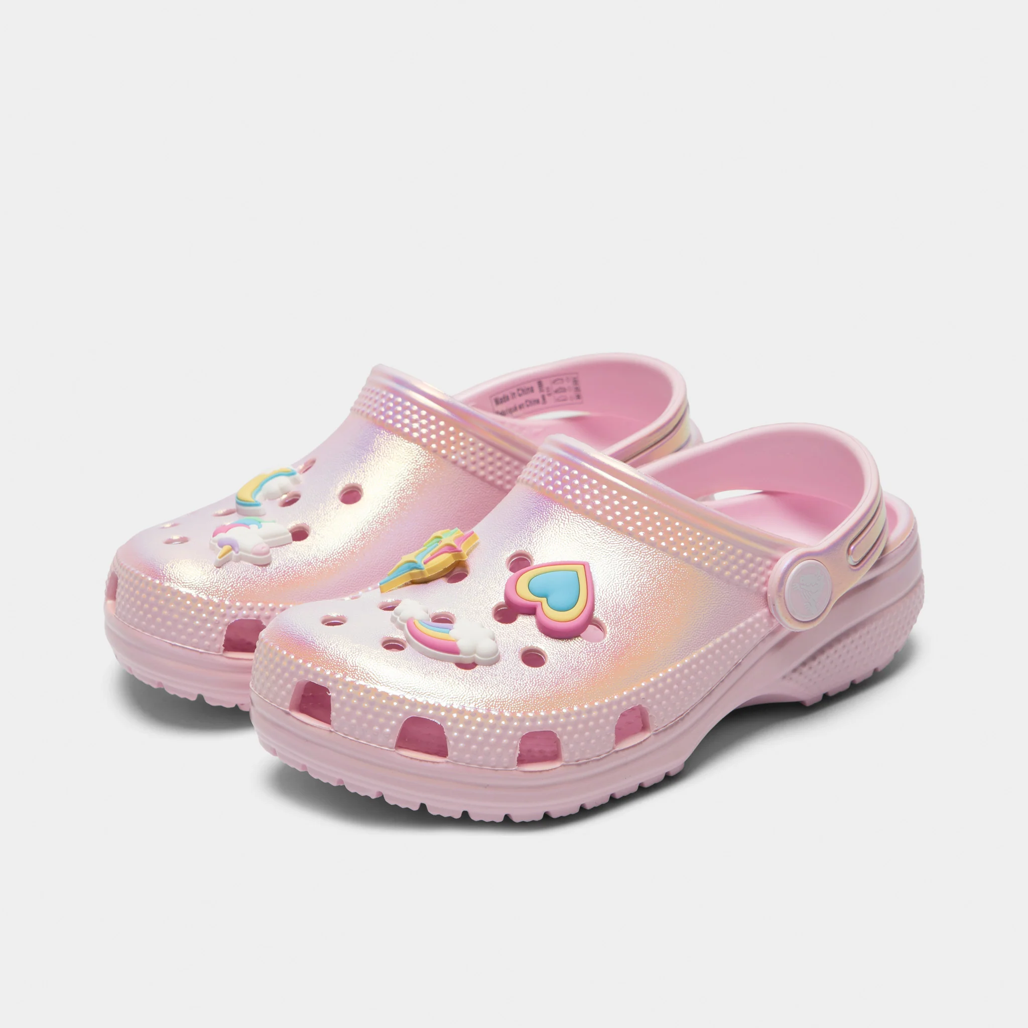 Crocs Children's Classic Unicorn Iridescent Shimmer Clog / Pink Milk - Image 2