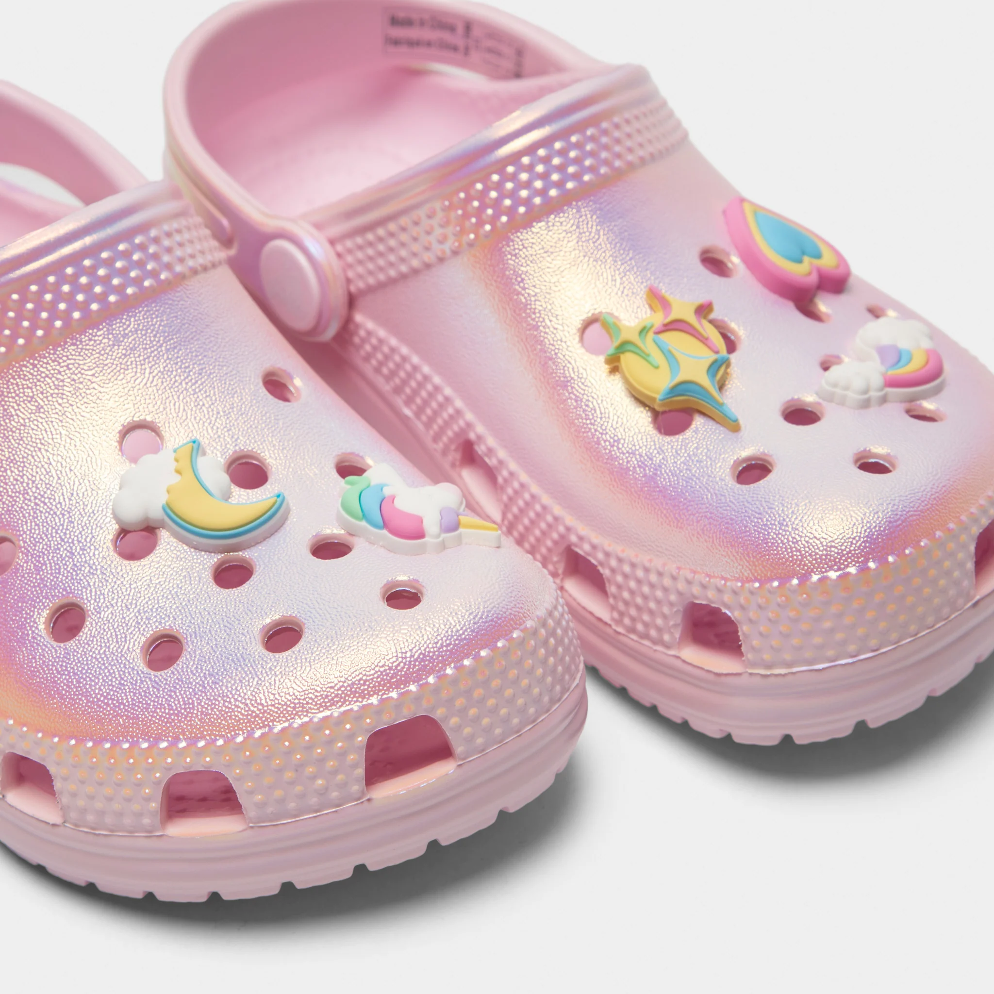 Crocs Children's Classic Unicorn Iridescent Shimmer Clog / Pink Milk - Image 3
