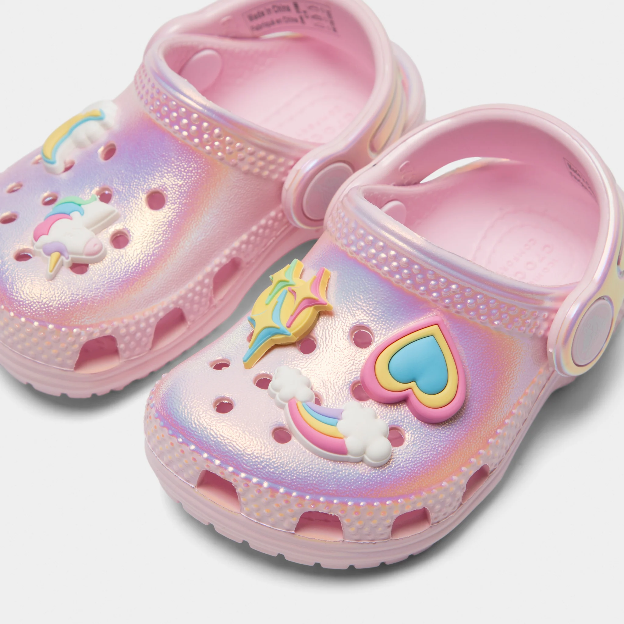 Crocs Toddlers' Classic Unicorn Iridescent Shimmer Clog / Pink Milk - Image 3