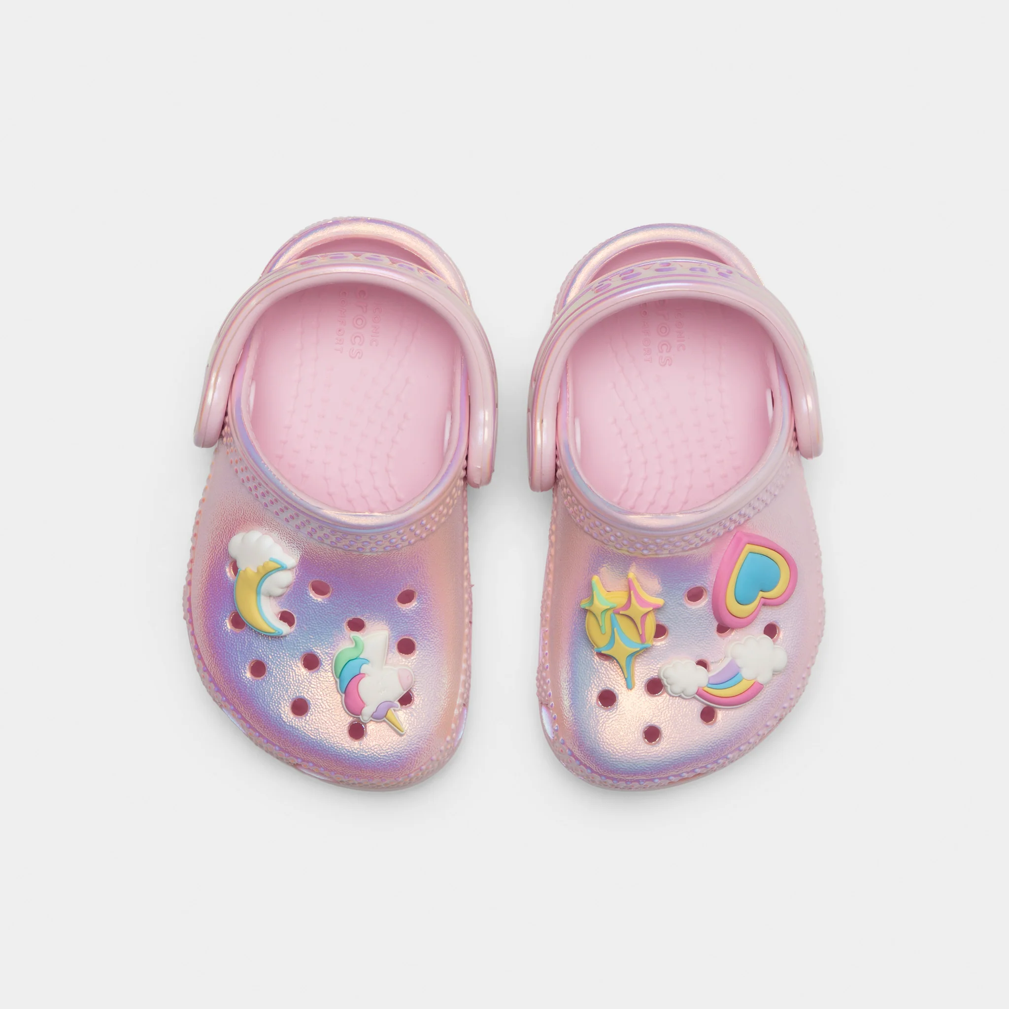 Crocs Toddlers' Classic Unicorn Iridescent Shimmer Clog / Pink Milk - Image 5