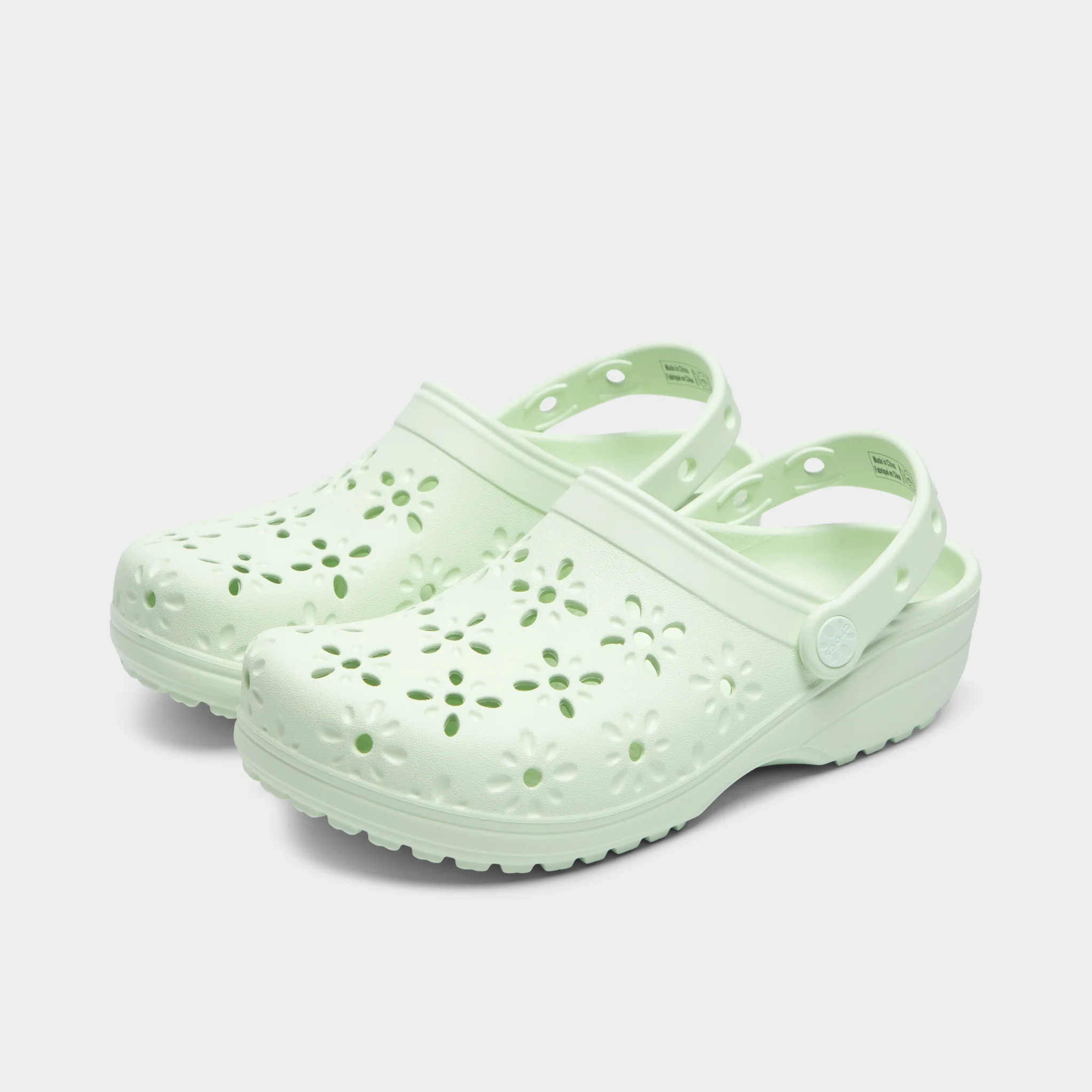 Crocs Women's Classic Floral Cut Out Clog / Jade Tint - Image 2