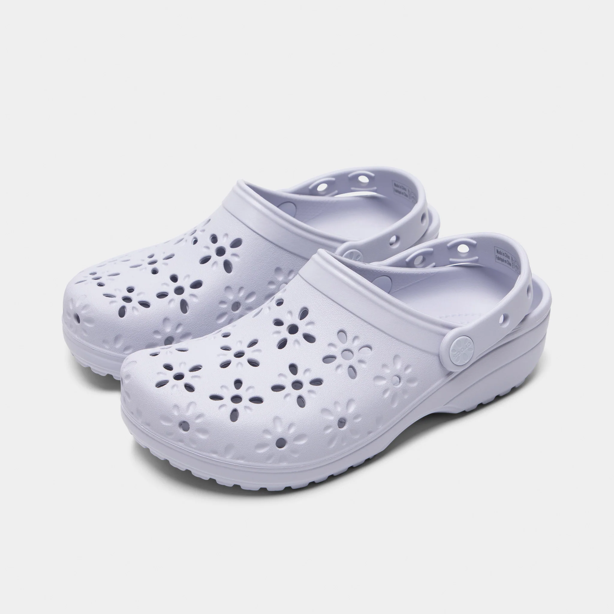 Crocs Women's Classic Floral Cut Out Clog / Purple Moon - Image 2