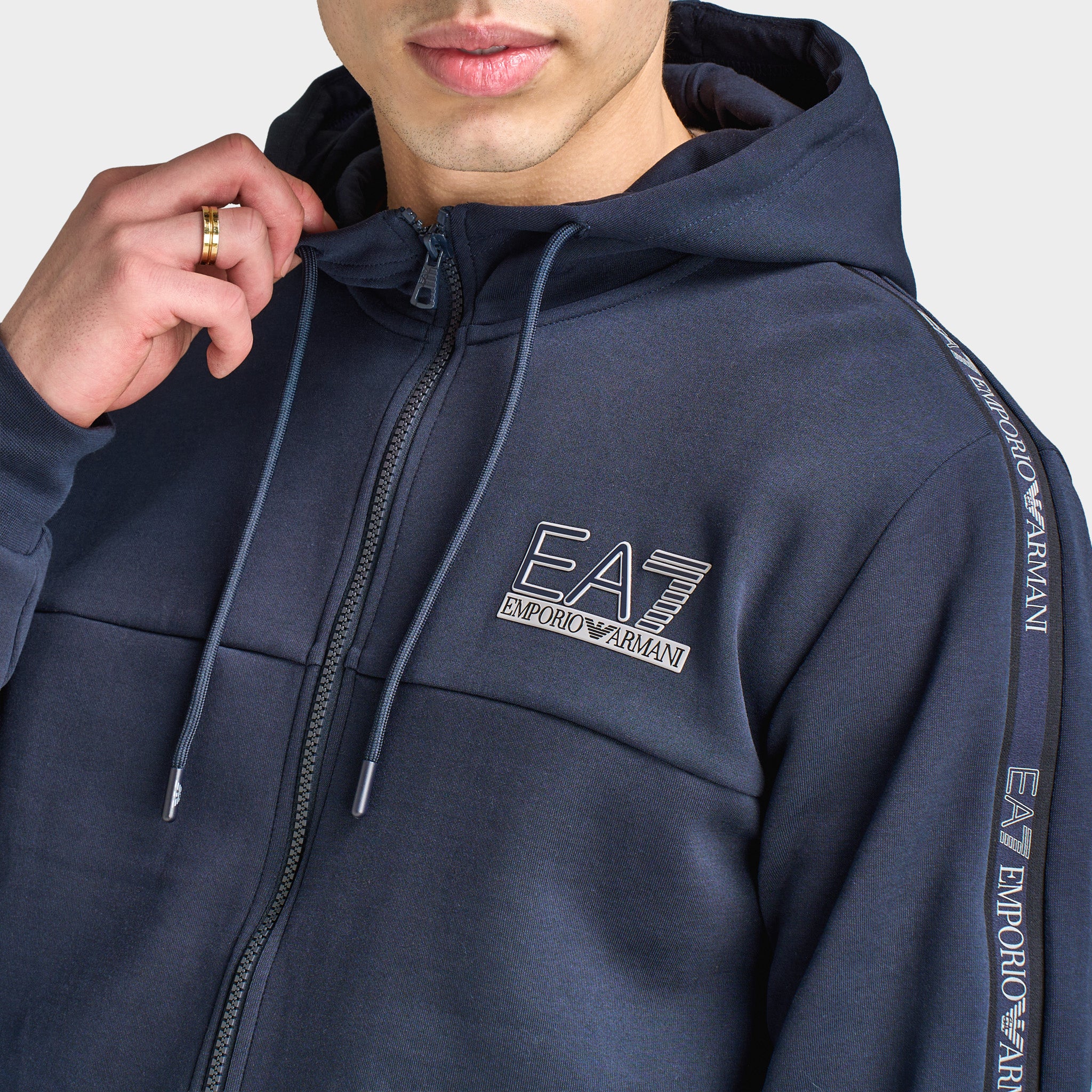 EA7 Fullzip Hoodie / Armani Blue - Image 3