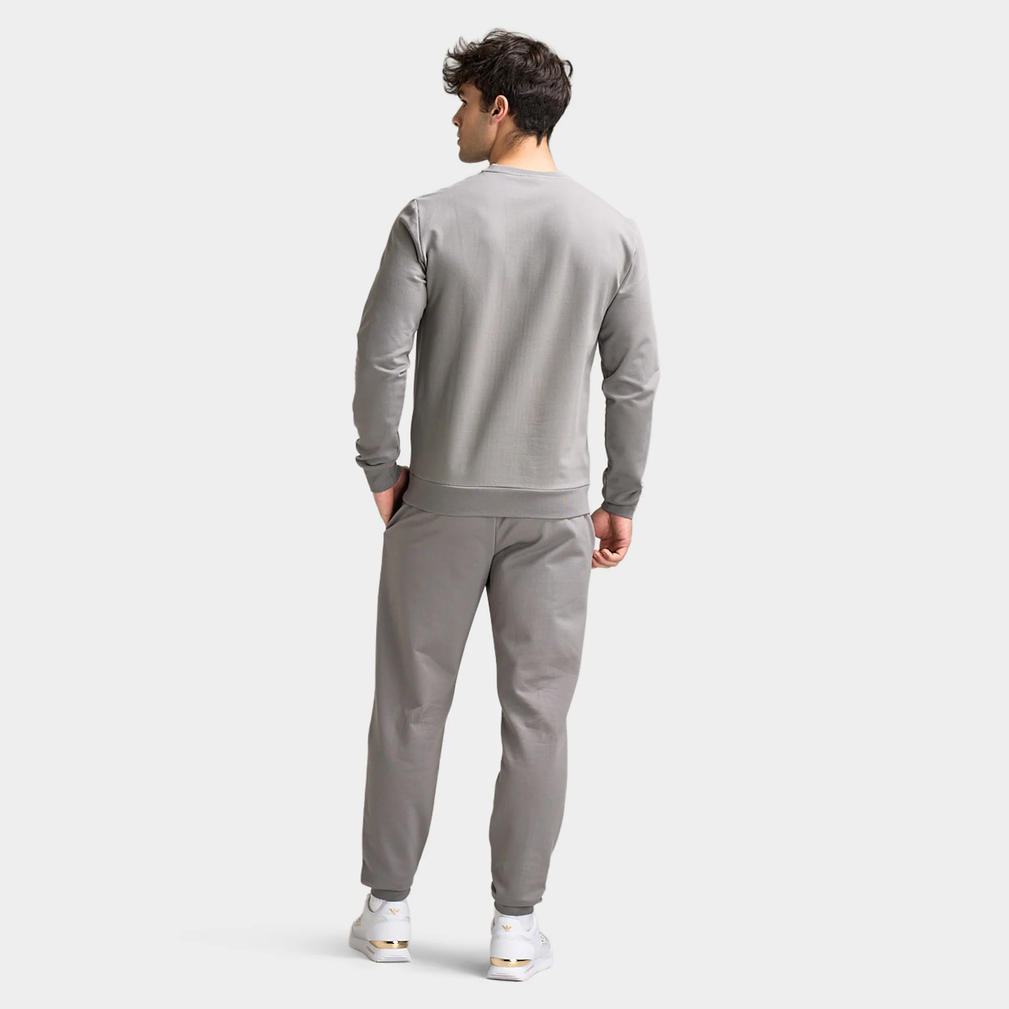 EA7 Gold Chest Logo Crew Jogging Set / Grey - Image 6