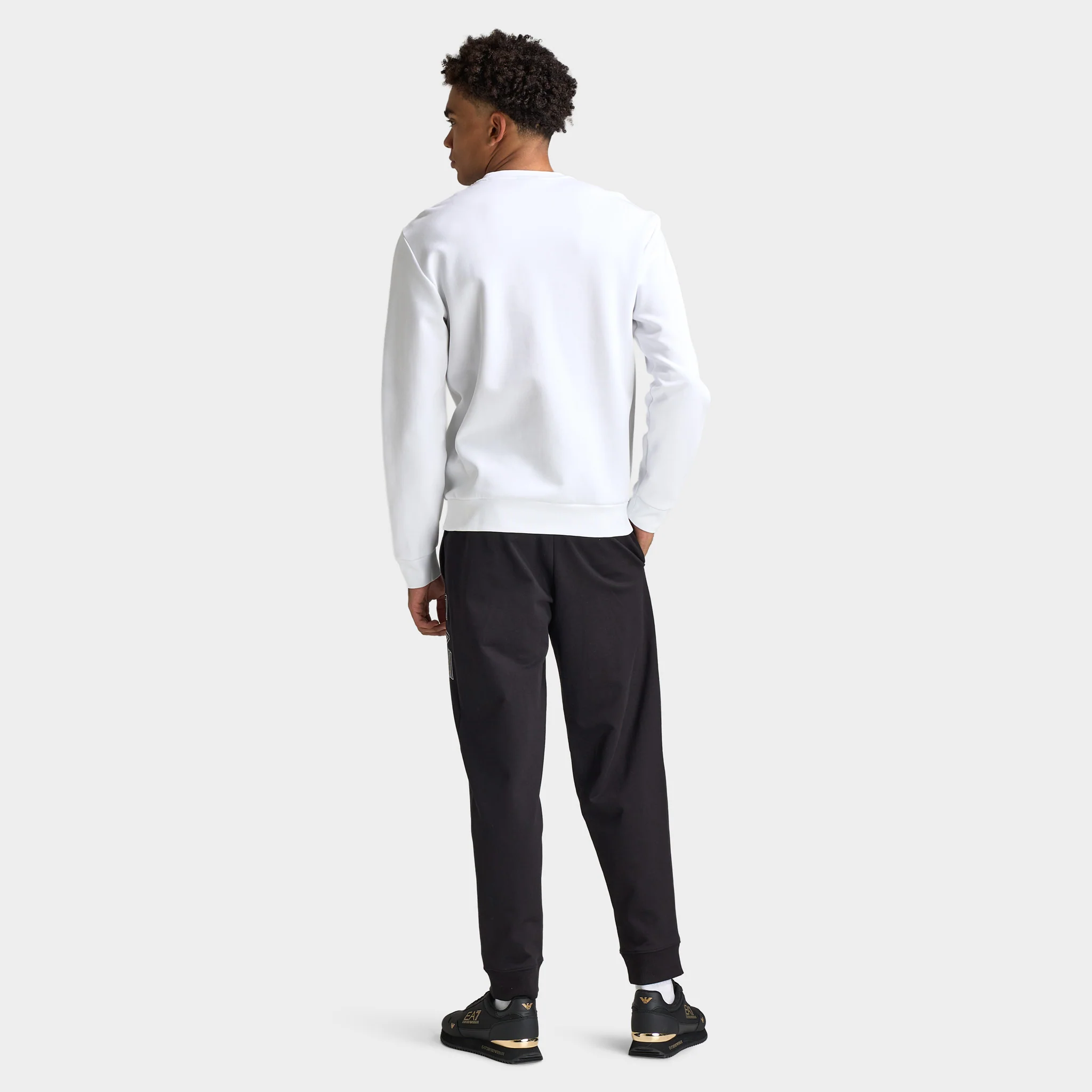 EA7 Gold Chest Logo Crew / White - Image 6