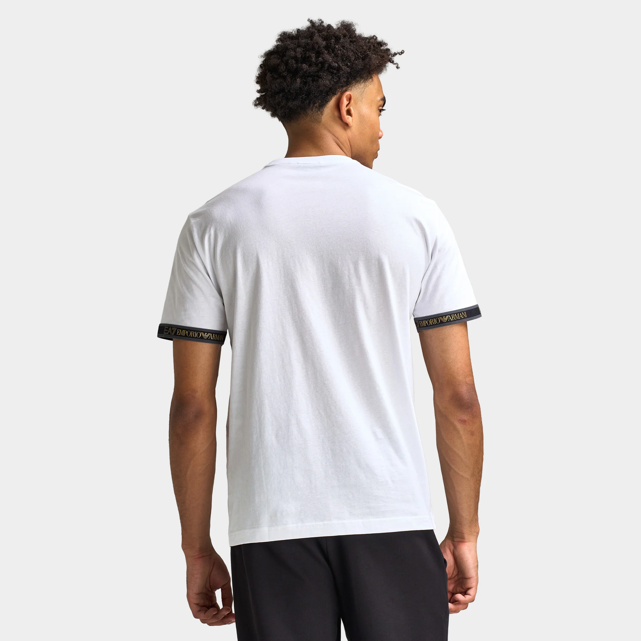 EA7 Gold Chest Logo Tee / White - Image 2