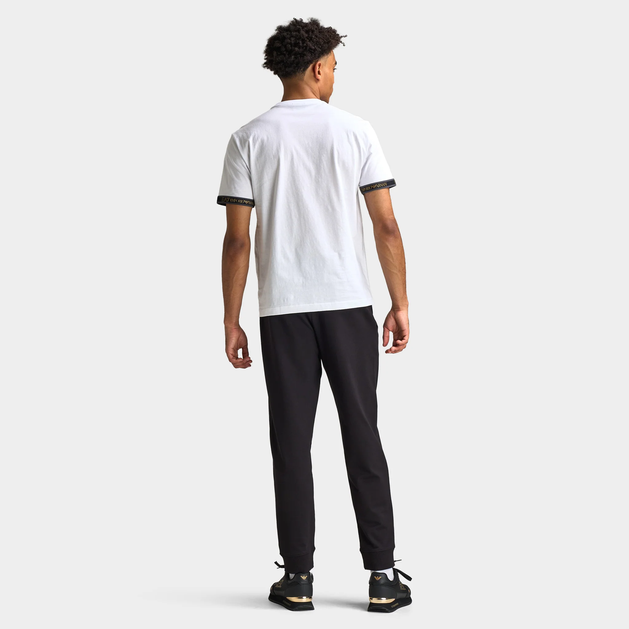 EA7 Gold Chest Logo Tee / White - Image 6