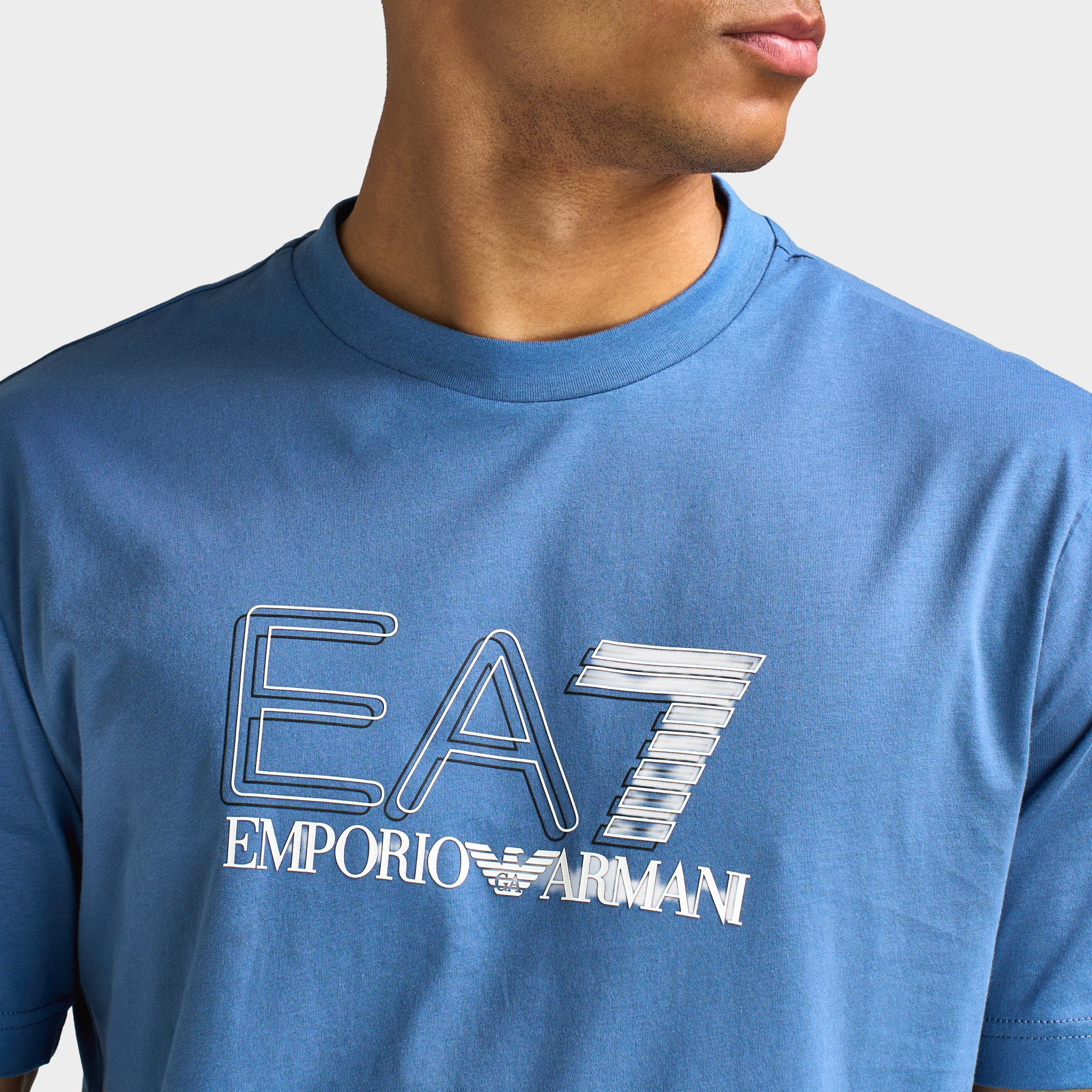 EA7 Train Visibility Men's Tee / Light Blue - Image 3