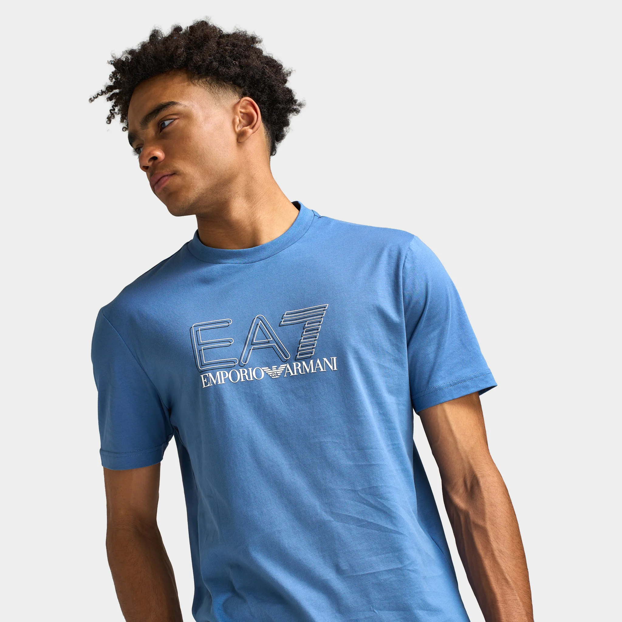 EA7 Train Visibility Men's Tee / Light Blue - Image 4