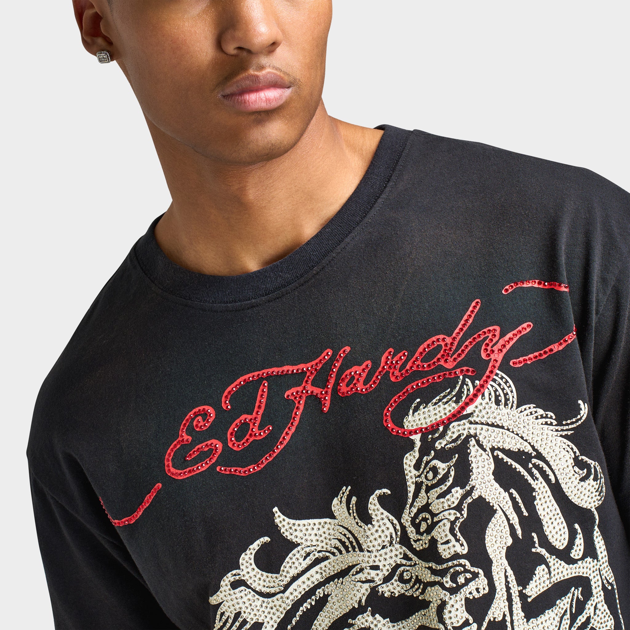 Ed Hardy Horses T-shirt / Vintage Black - Image 4