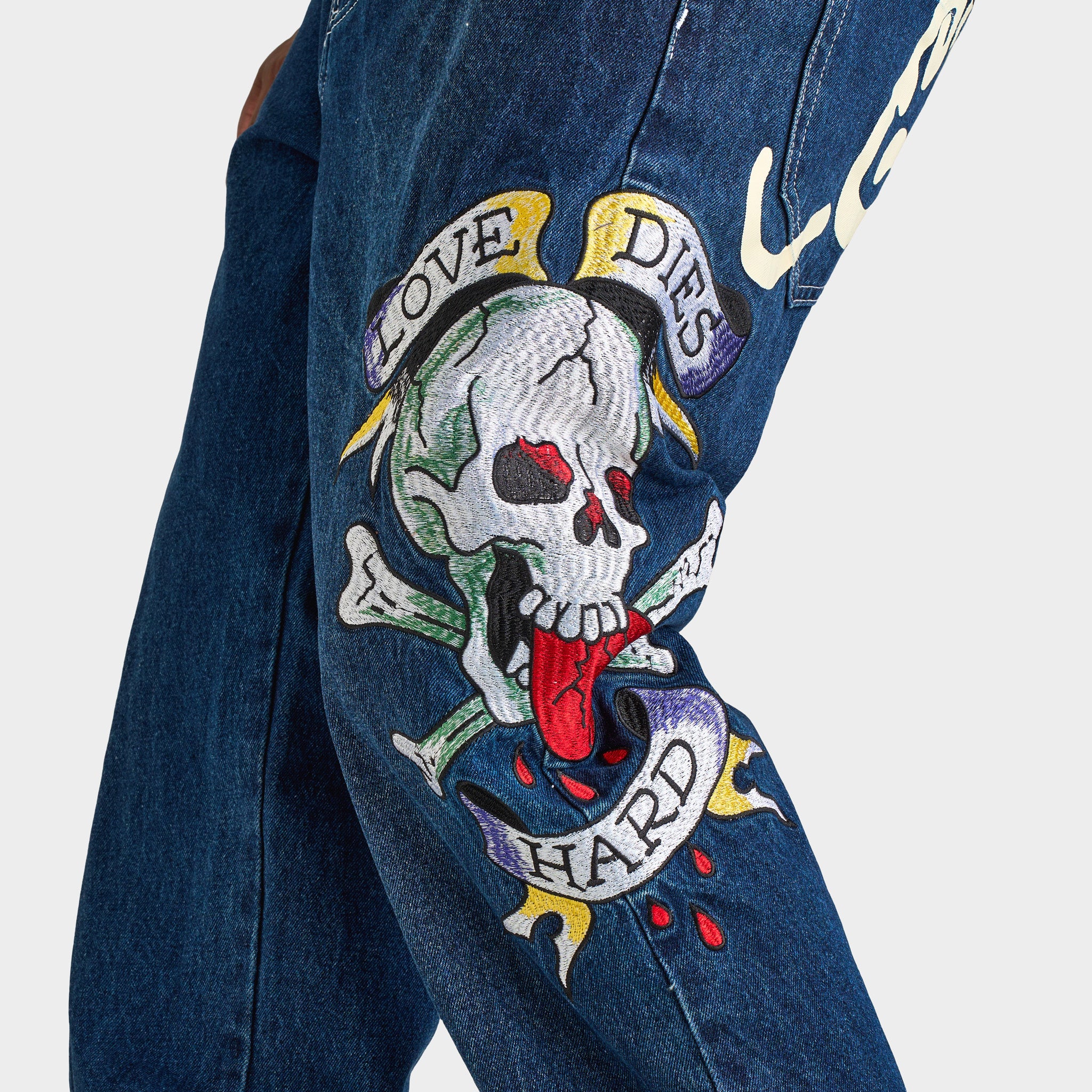Ed Hardy Skull Heart Baggy Jeans / Indigo - Image 5