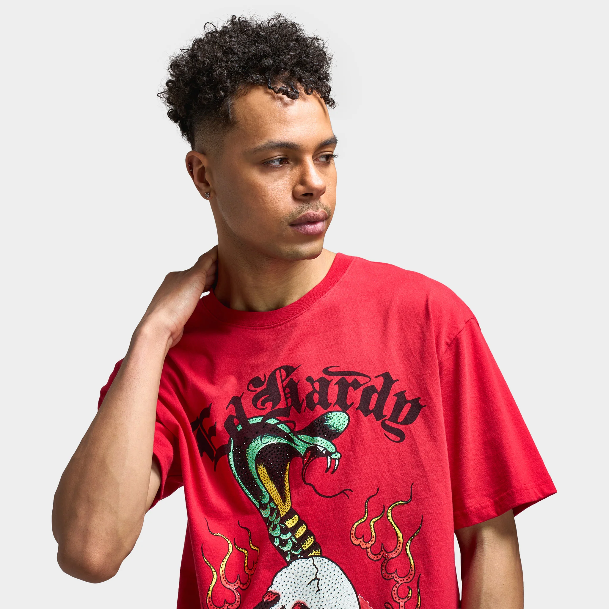 Ed Hardy Vintage Cobra Skull Graphic T-Shirt / Red - Image 3