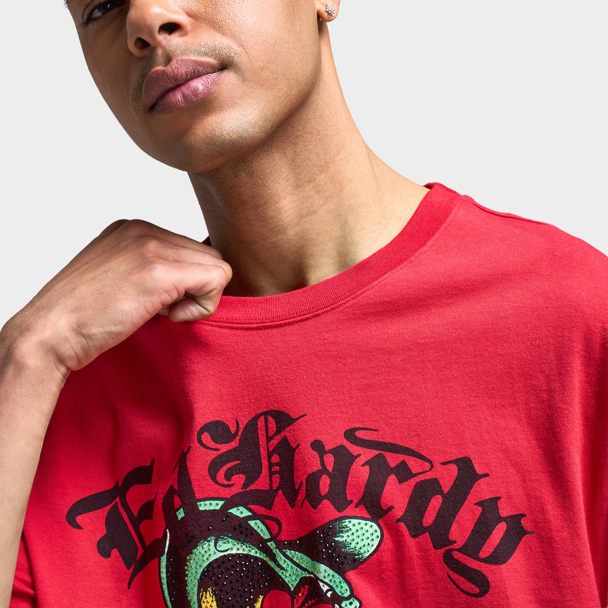Ed Hardy Vintage Cobra Skull Graphic T-Shirt / Red - Image 4