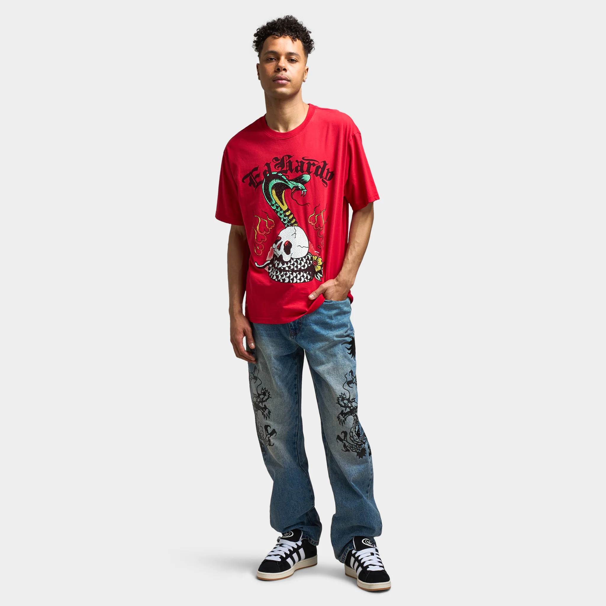 Ed Hardy Vintage Cobra Skull Graphic T-Shirt / Red - Image 6