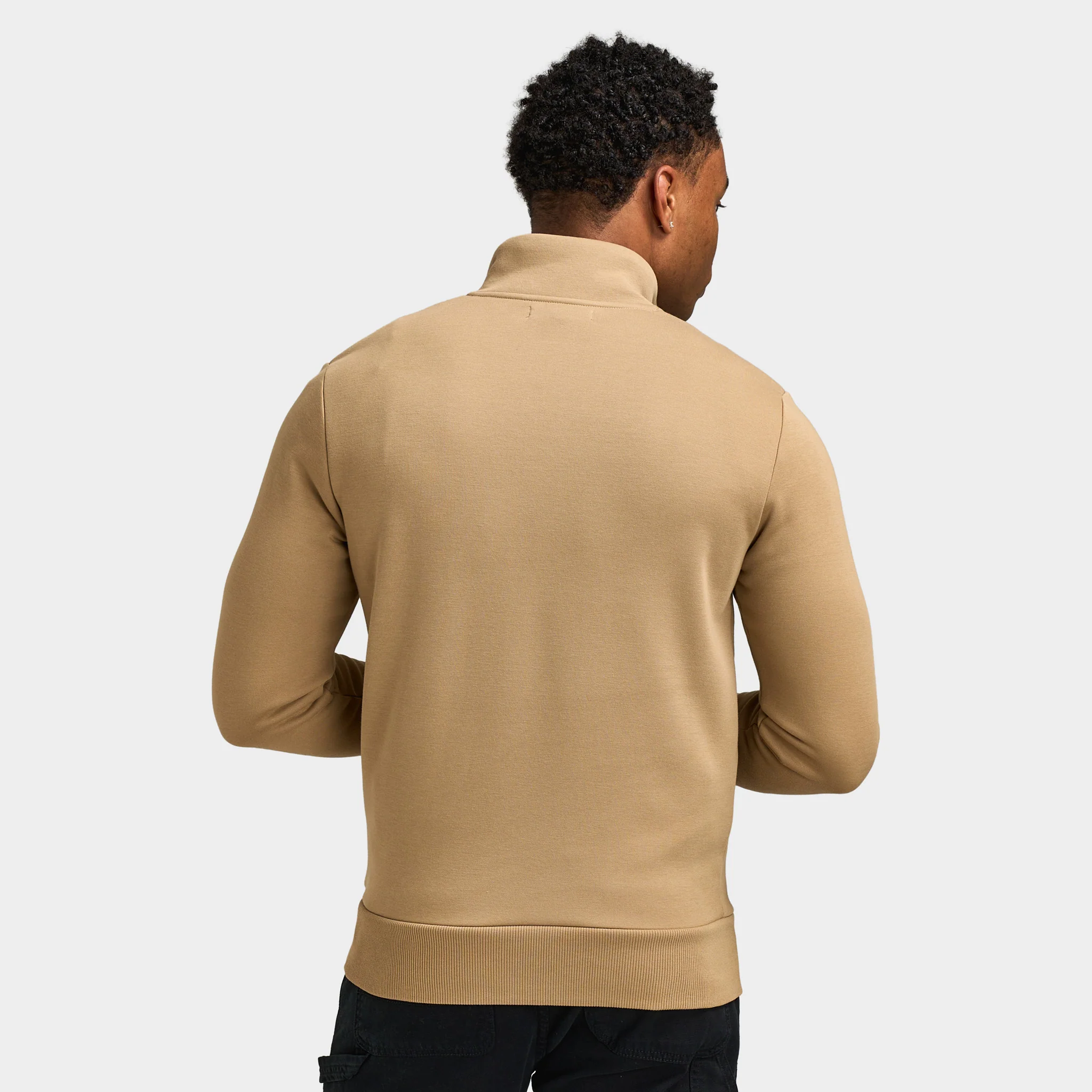Fred Perry Badge Half Zip Sweatshirt / Warm Stone - Image 2