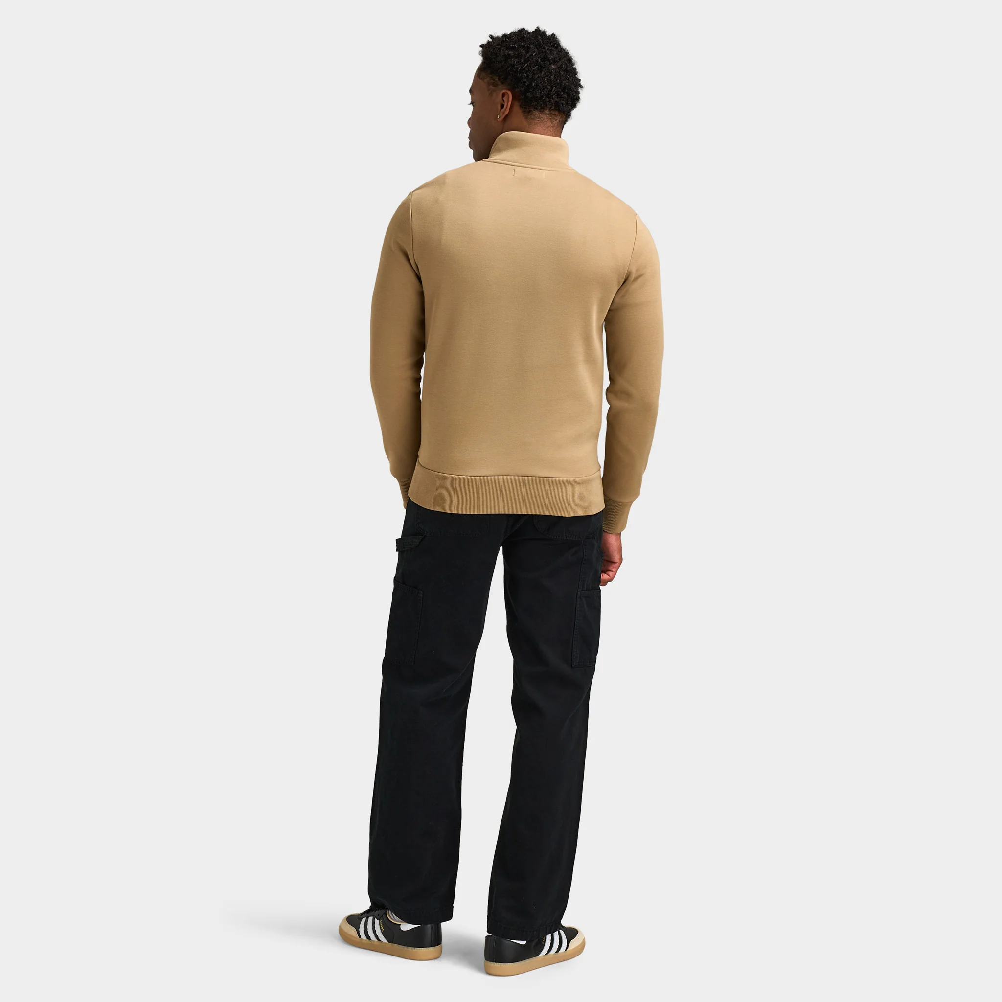 Fred Perry Badge Half Zip Sweatshirt / Warm Stone - Image 5
