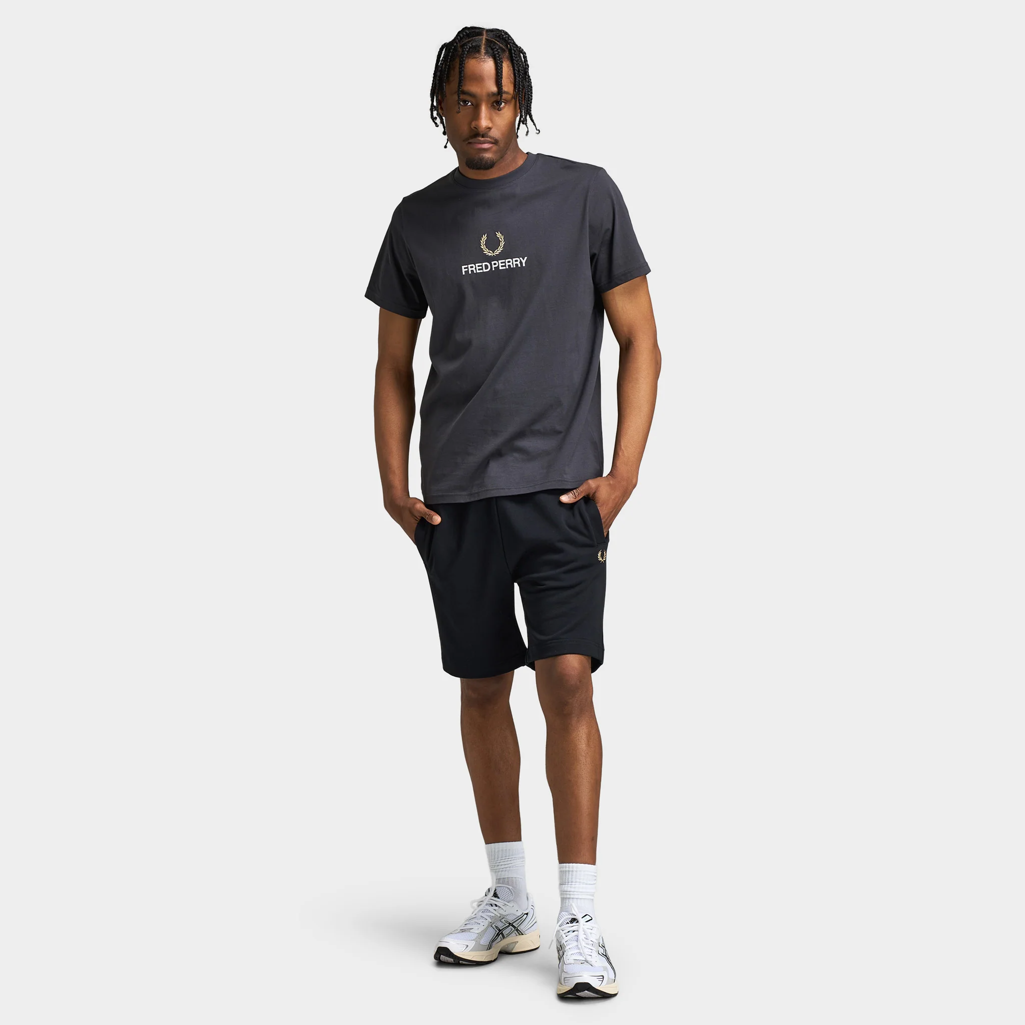 Fred Perry Classic Sweat Short Black / Warm Stone - Image 6