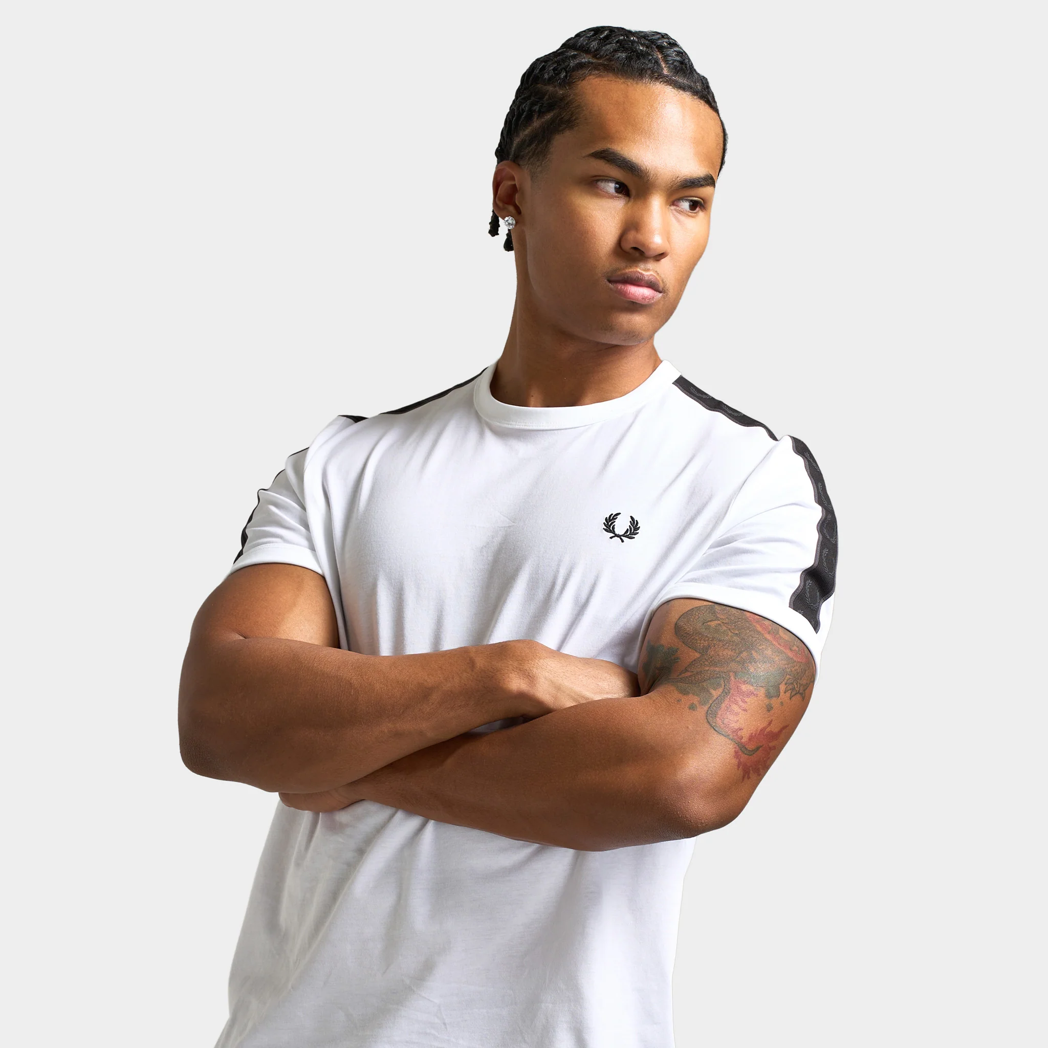 Fred Perry Contrast Tape Ringer T-Shirt / White - Image 3