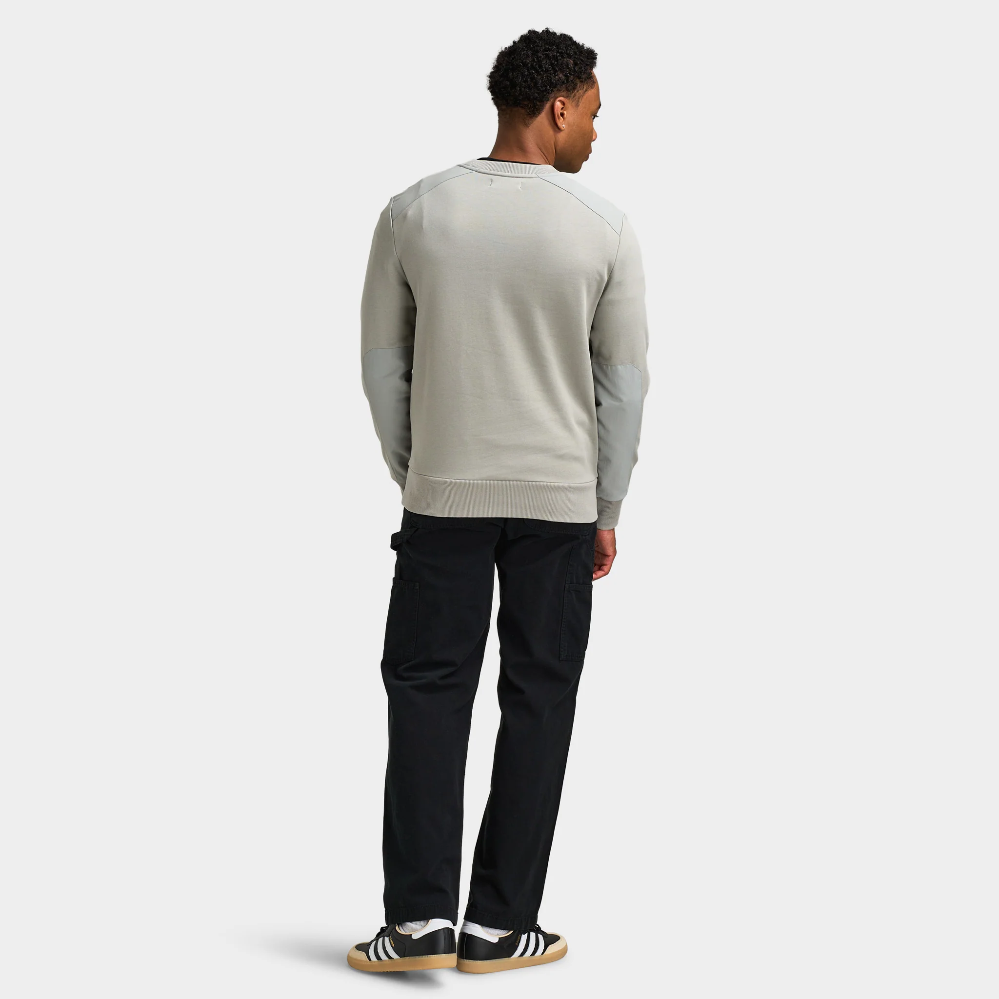 Fred Perry Fabric Blocked Crew Neck Sweatshirts / Limestone - Image 5