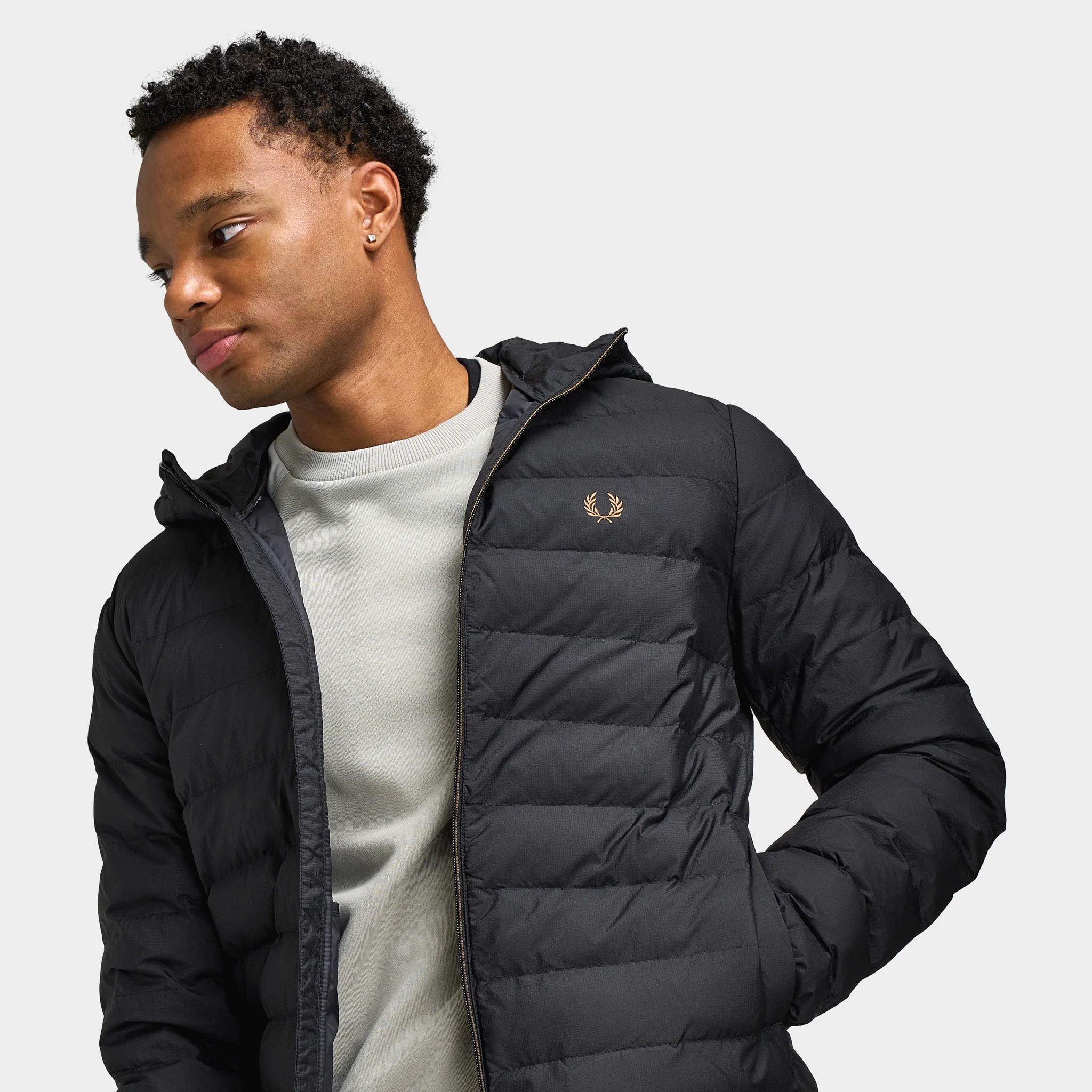 Fred Perry Hooded Insulated Jacket / Black - Image 3