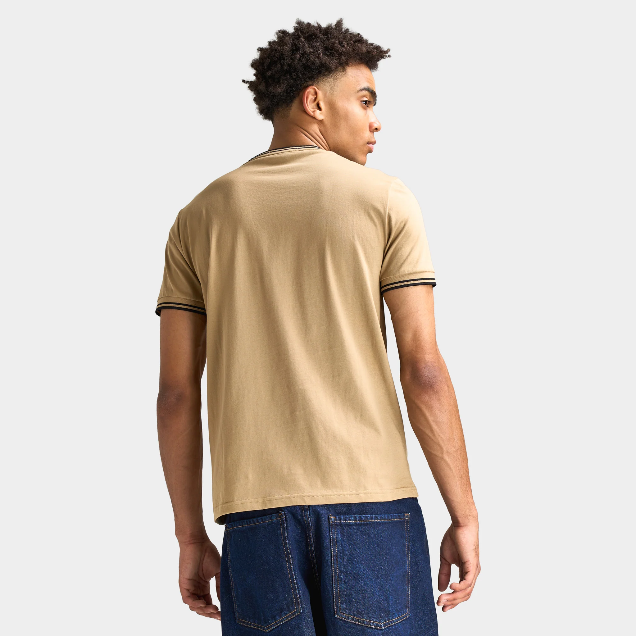 Fred Perry Twin Tipped T-Shirt Warm Stone / Black - Image 2
