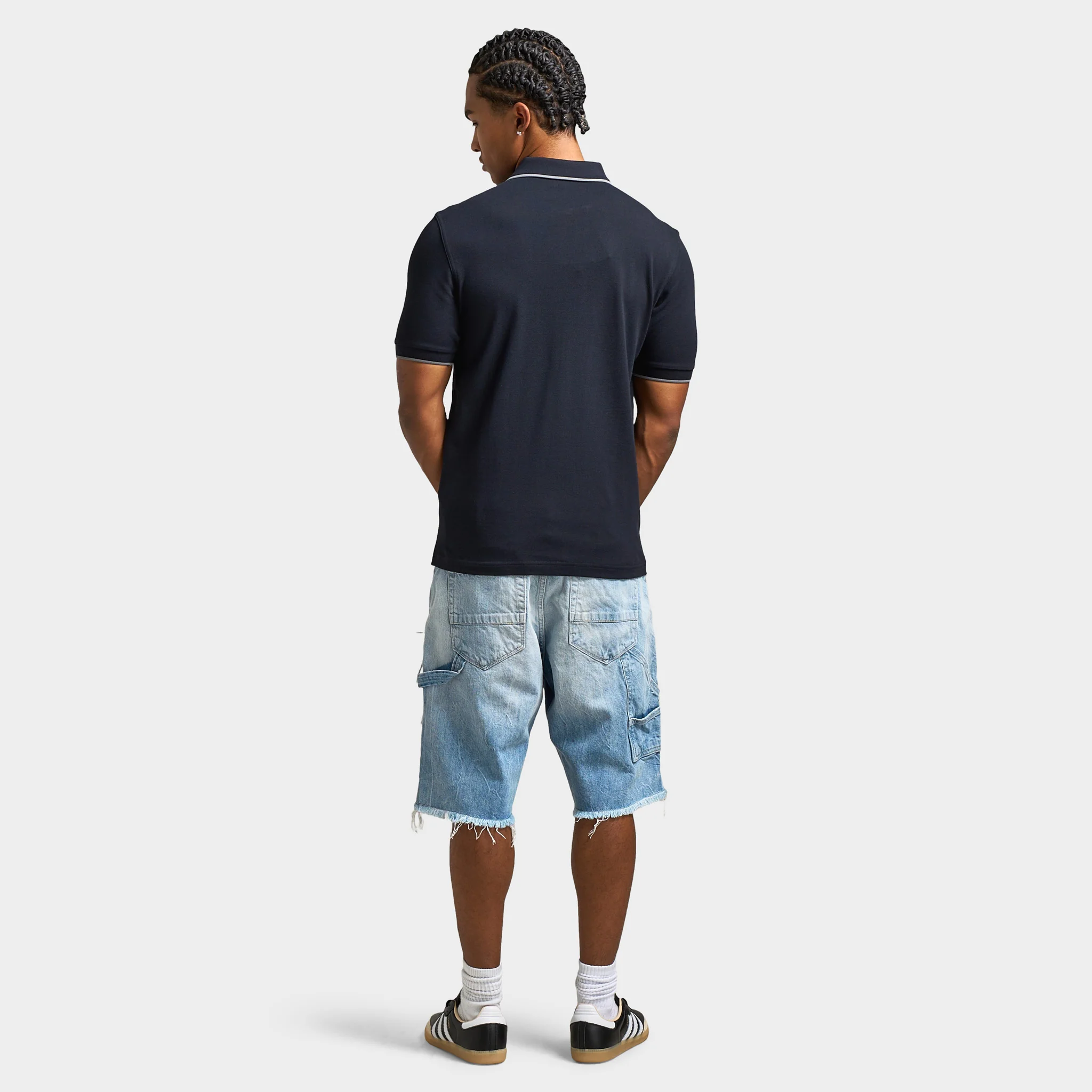 Fred Perry Zip-Neck Shirt Navy / Stockpile Blue - Image 5