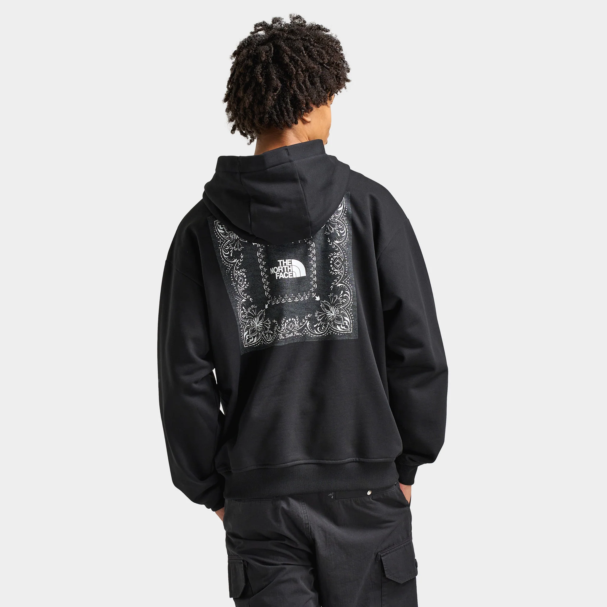 The North Face Oversized Bandana Print Pullover Hoodie / TNF Black - Image 2