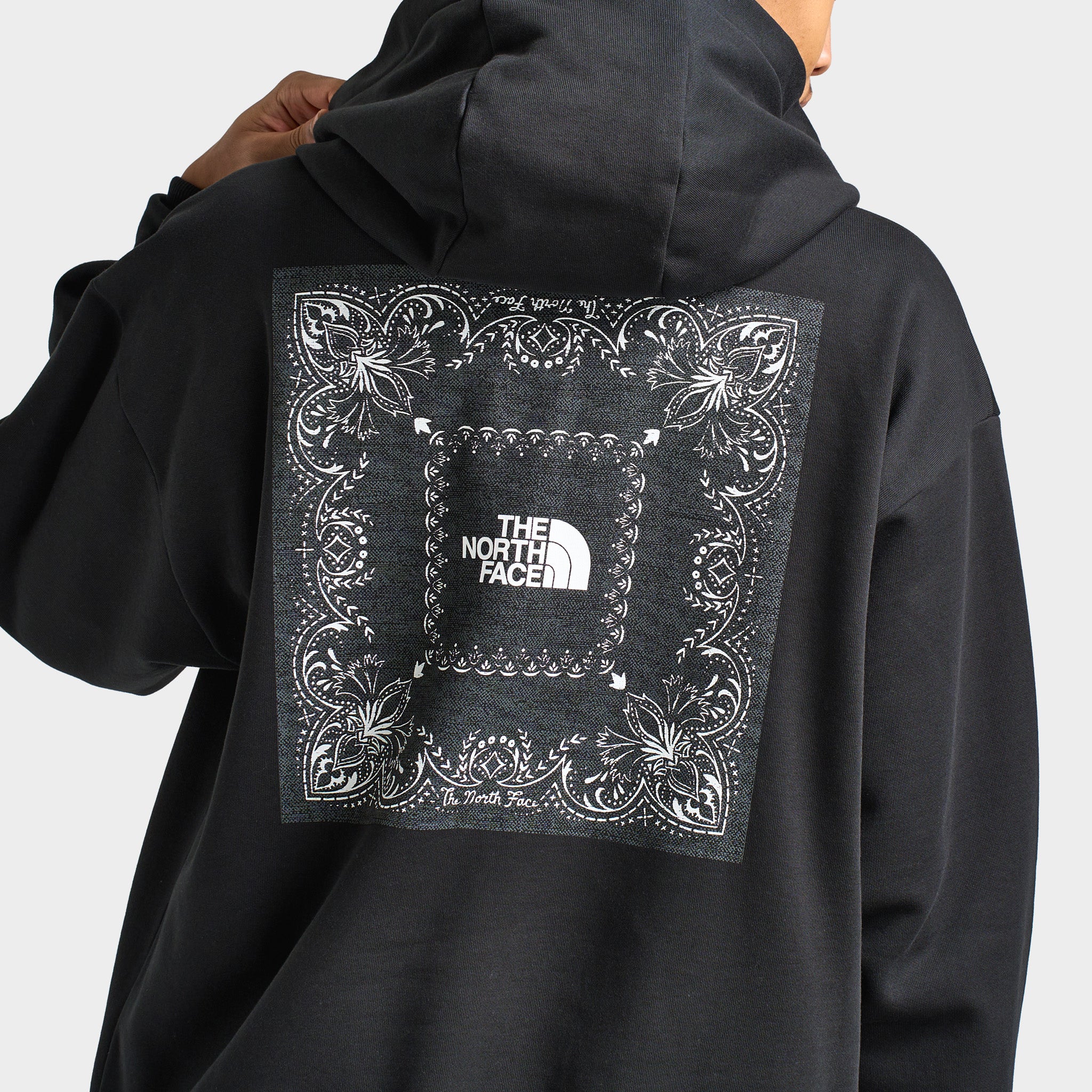 The North Face Oversized Bandana Print Pullover Hoodie / TNF Black - Image 4