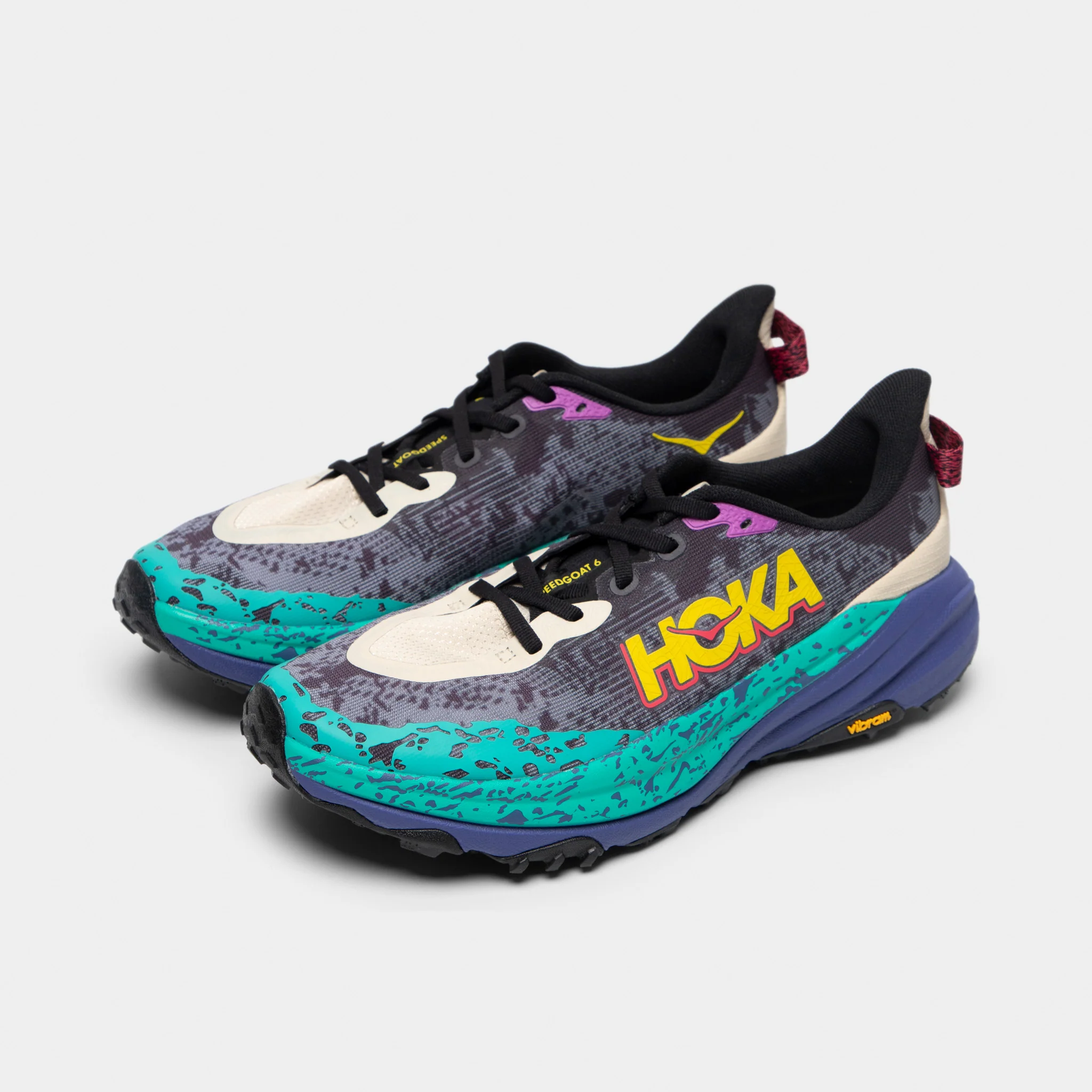 Hoka Speedgoat 6 Grey / Purple - Yellow - Image 2