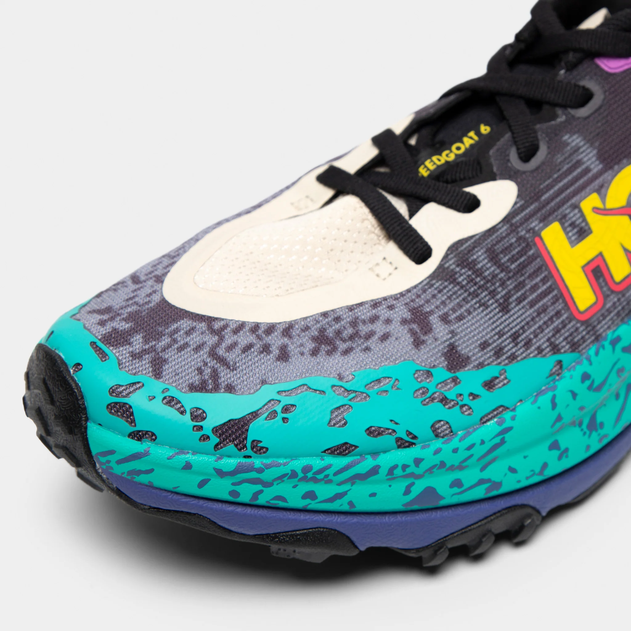 Hoka Speedgoat 6 Grey / Purple - Yellow - Image 3