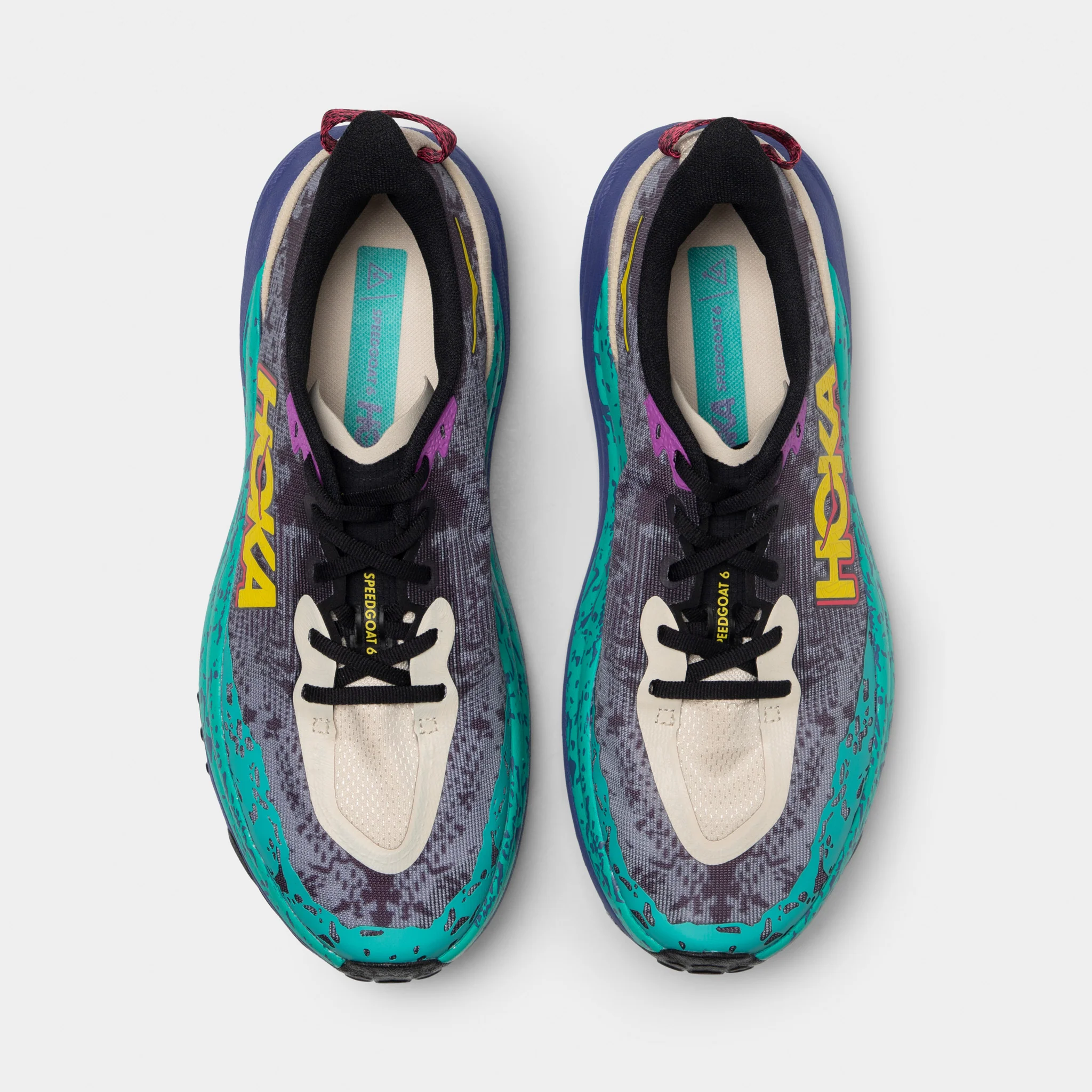Hoka Speedgoat 6 Grey / Purple - Yellow - Image 6