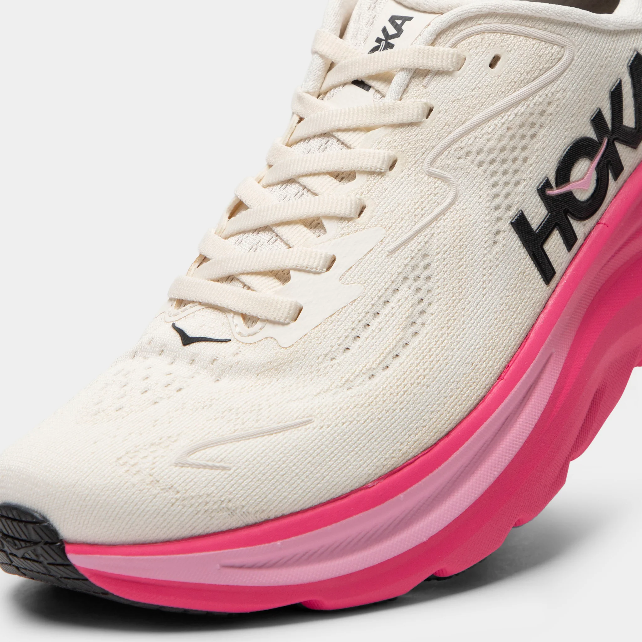 HOKA Women's Clifton 10 Alabaster / Neon Dragonfruit - Image 3