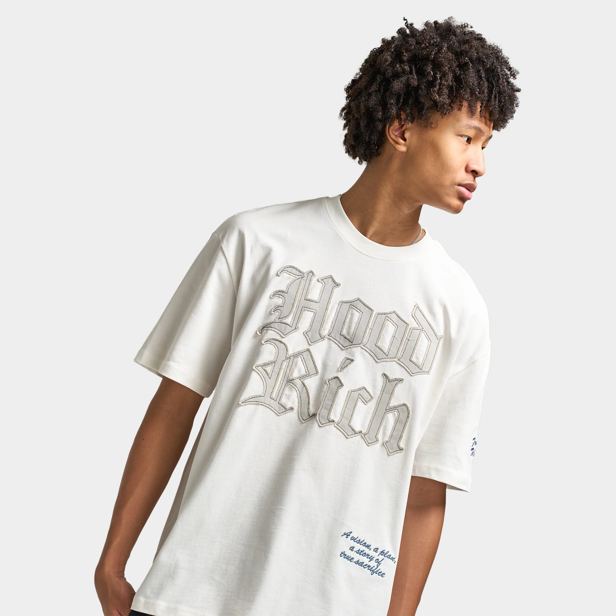 Hoodrich Ash V2 Oversized T-shirt / Egret - Image 4