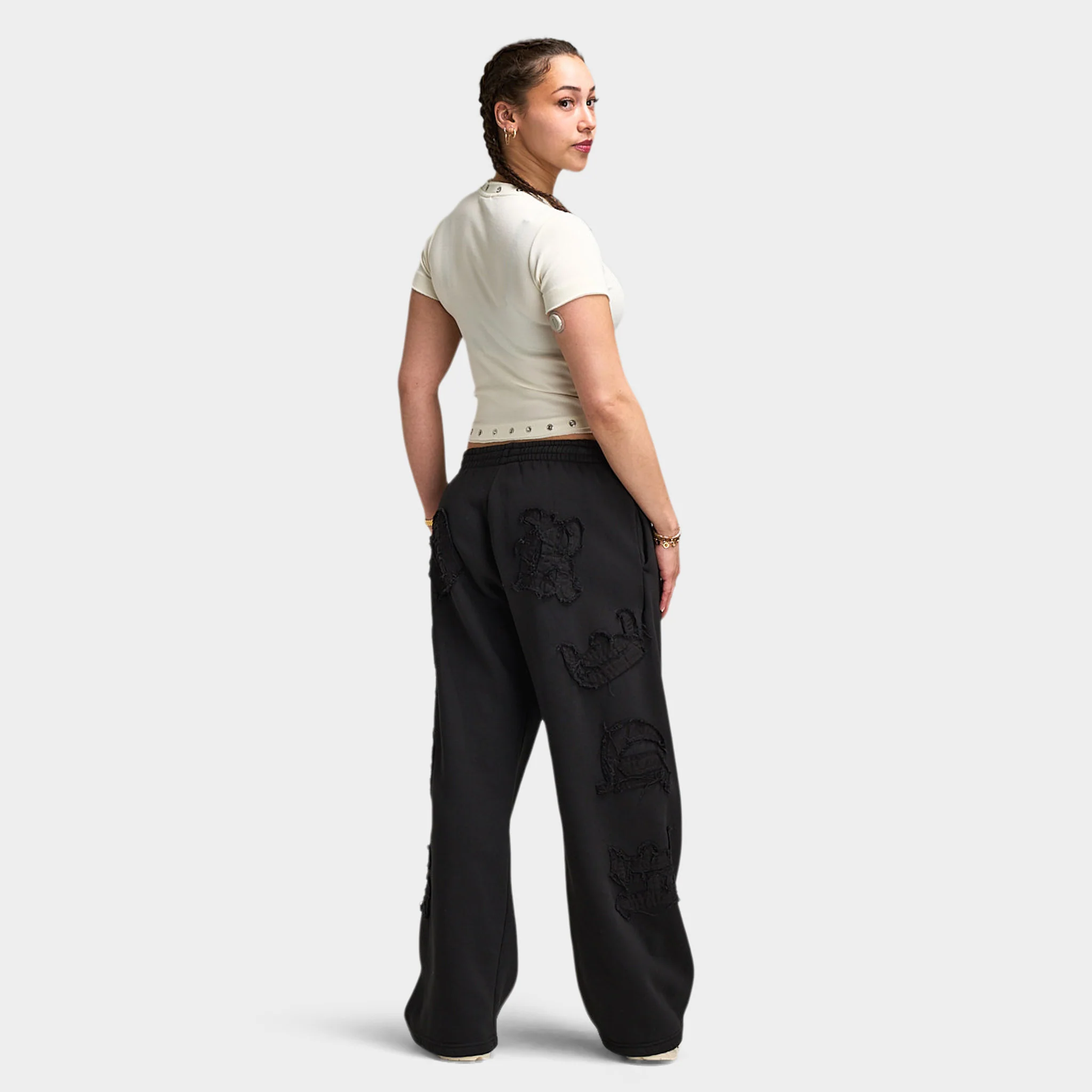 Hoodrich Baya Raw Hem Eyelet Fitted T-Shirt / White Alyssum - Image 6