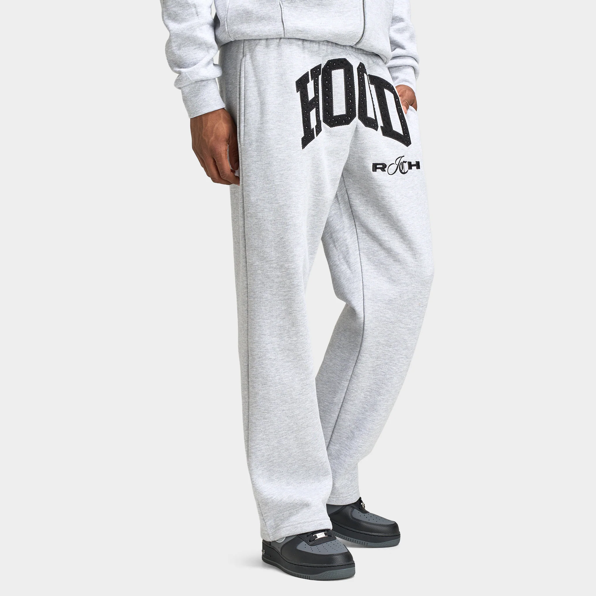 Hoodrich Captain Oversized Wide Leg Joggers / Heather Grey - Image 3