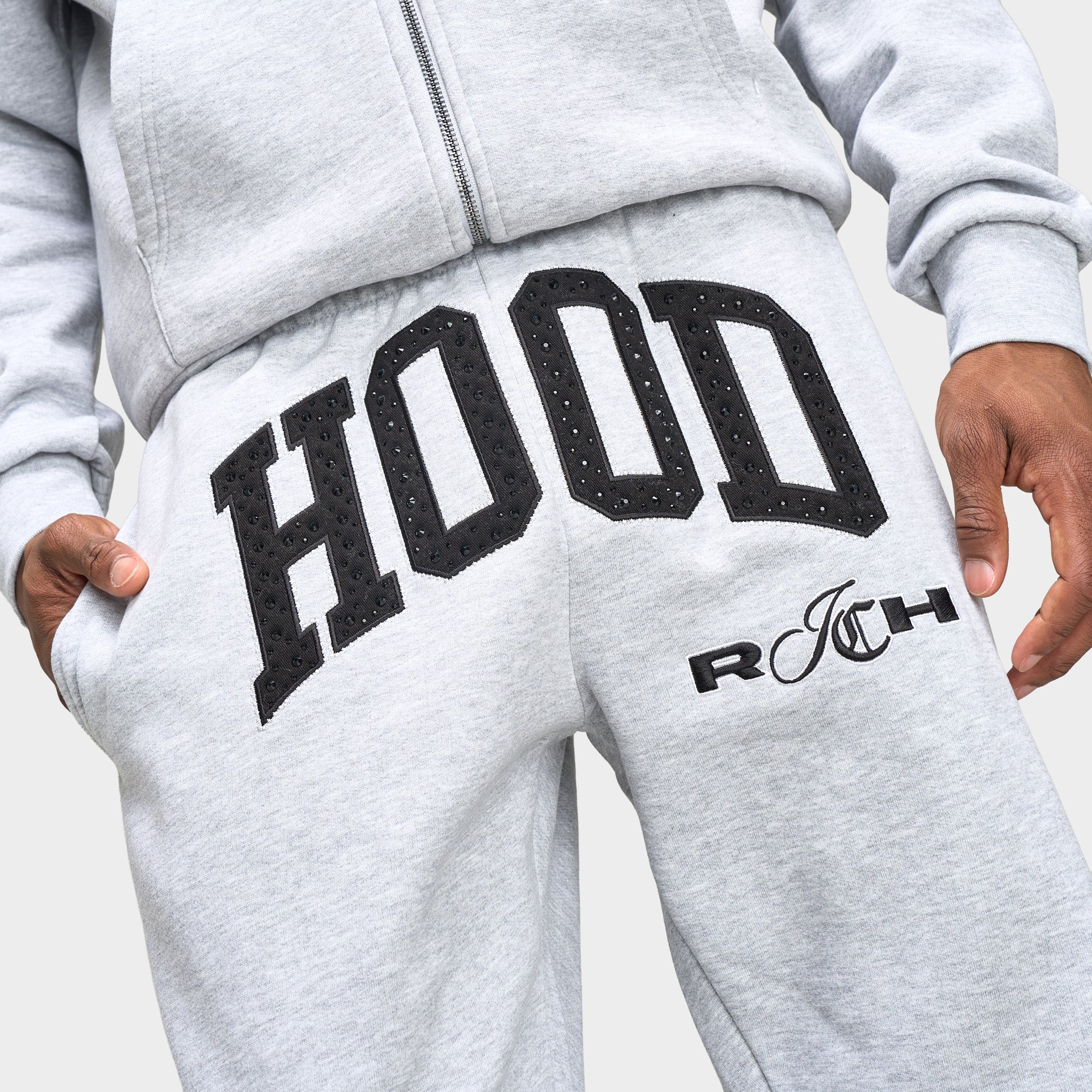 Hoodrich Captain Oversized Wide Leg Joggers / Heather Grey - Image 5